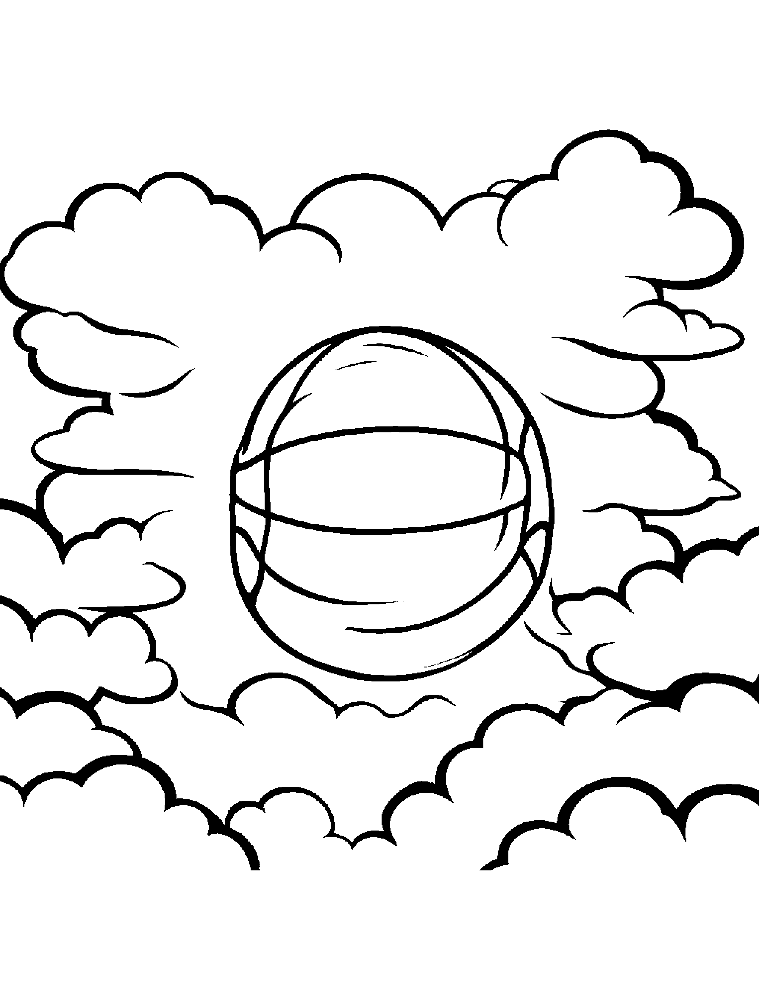 Zippy Basketball On A Fluffy Cloud #4 Coloring Page (Free Printable PDF)