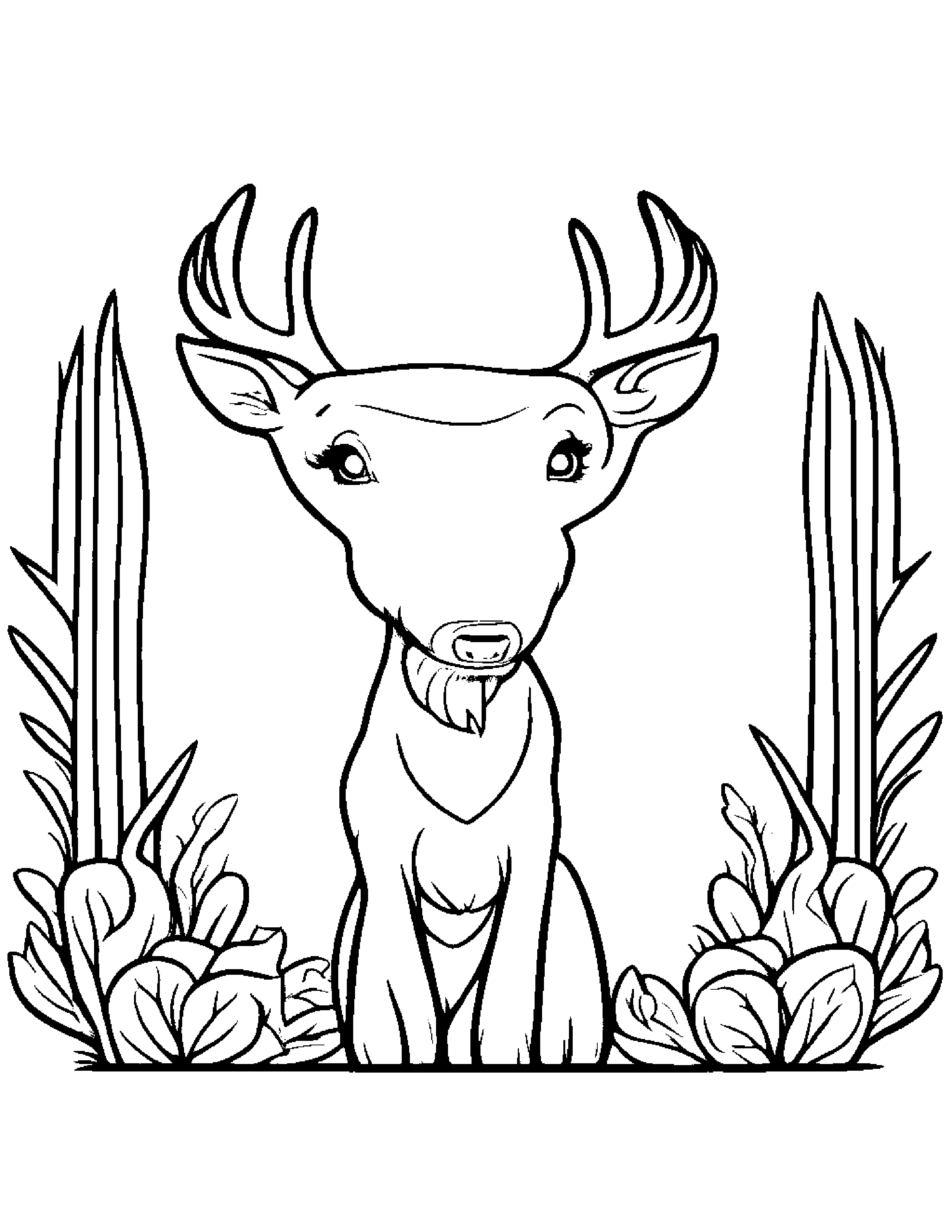 Zippy Deer Fawn Tidying Toys #2 Coloring Page (Free Printable PDF)