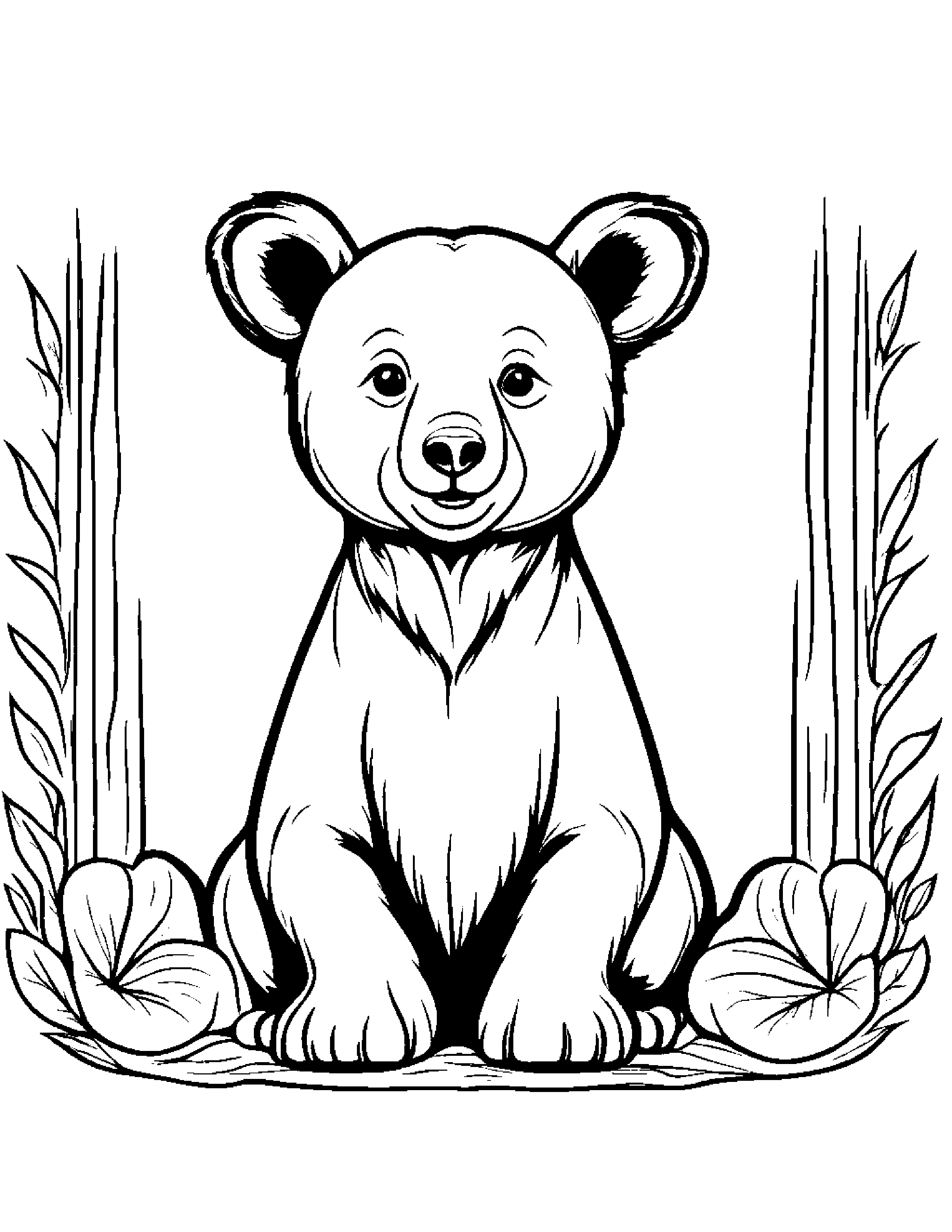 Bear Cub #2 Coloring Page (Free Printable PDF)