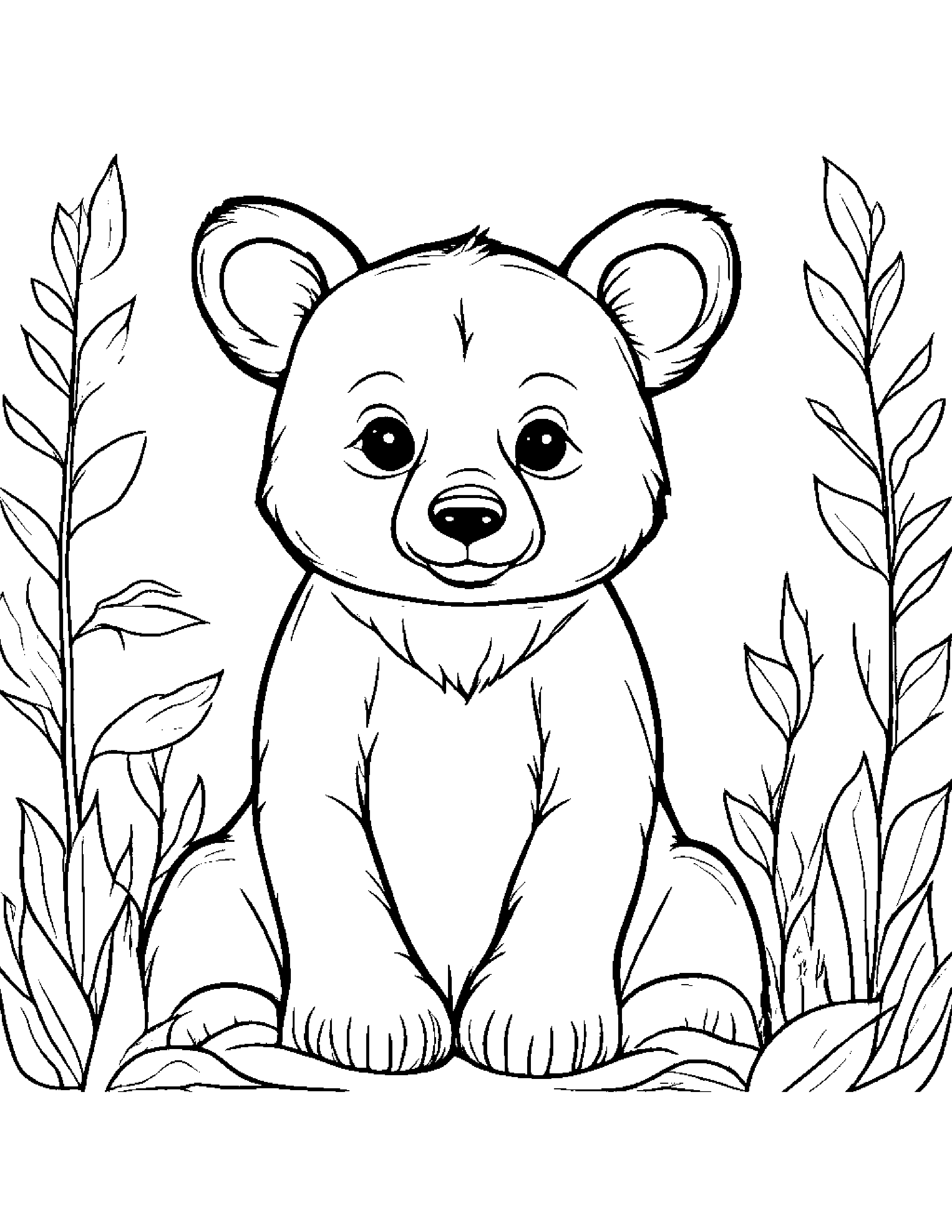 Bear Cub Coloring Page (Free Printable PDF)
