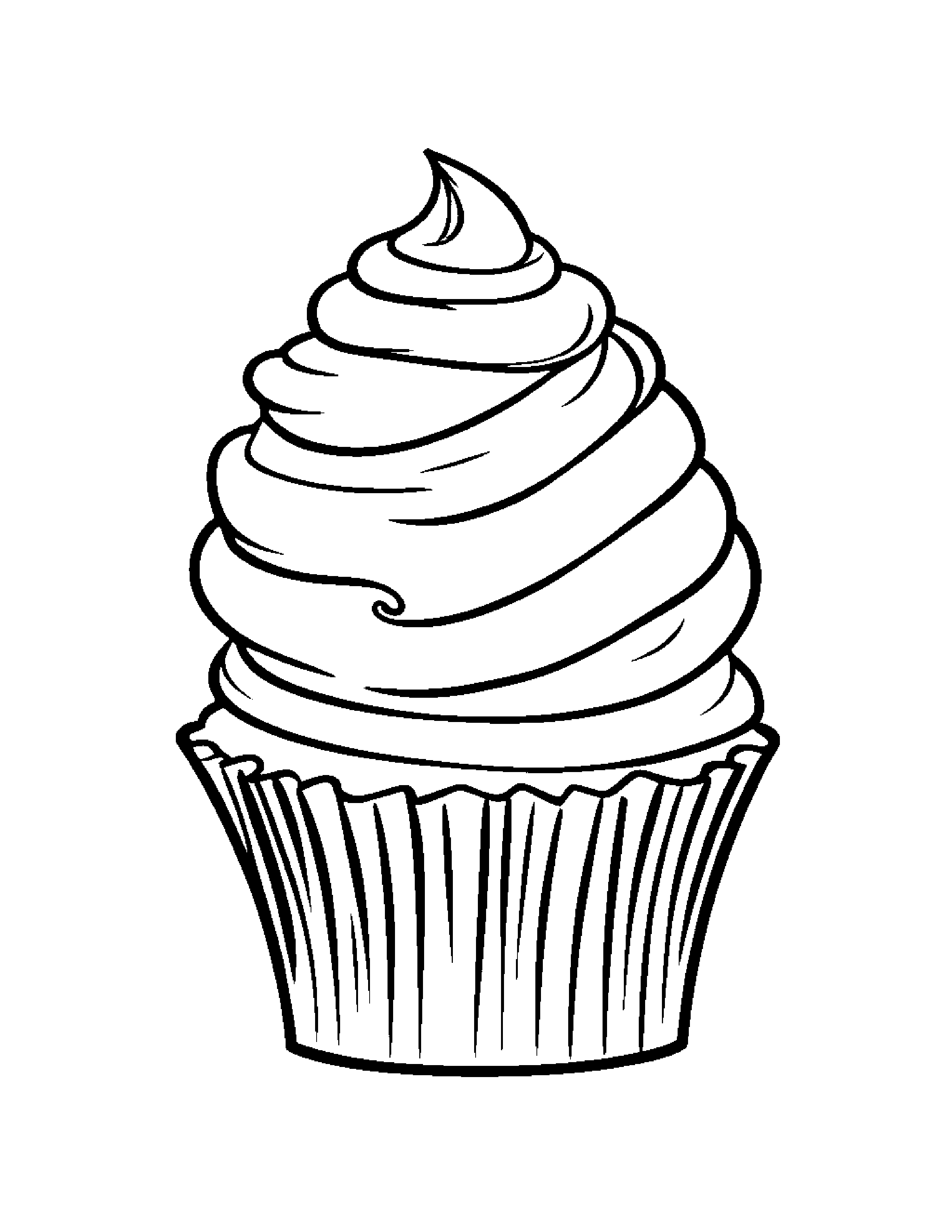 Cupcake With Scarf #2 Coloring Page (Free Printable PDF)