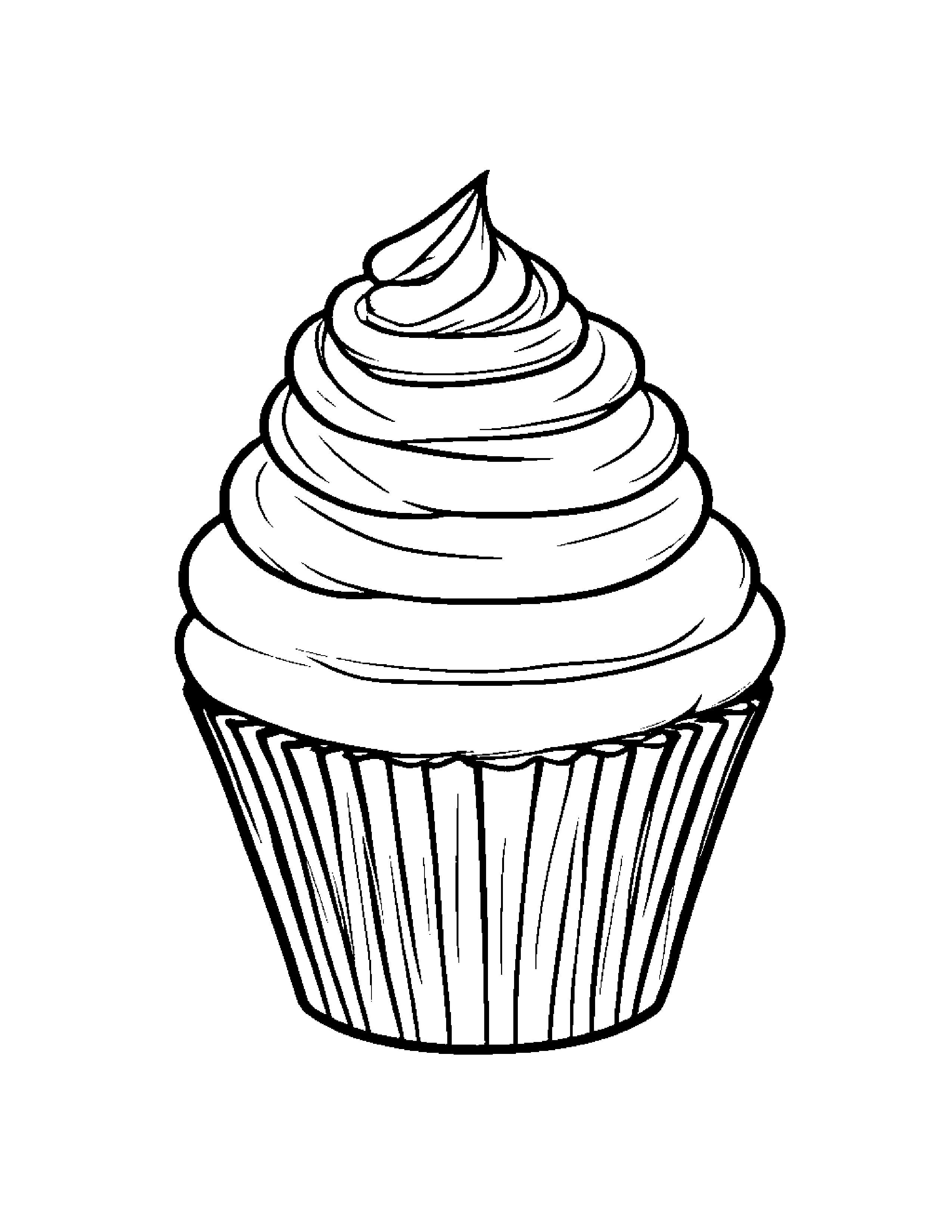 Cupcake With Scarf Coloring Page (Free Printable PDF)