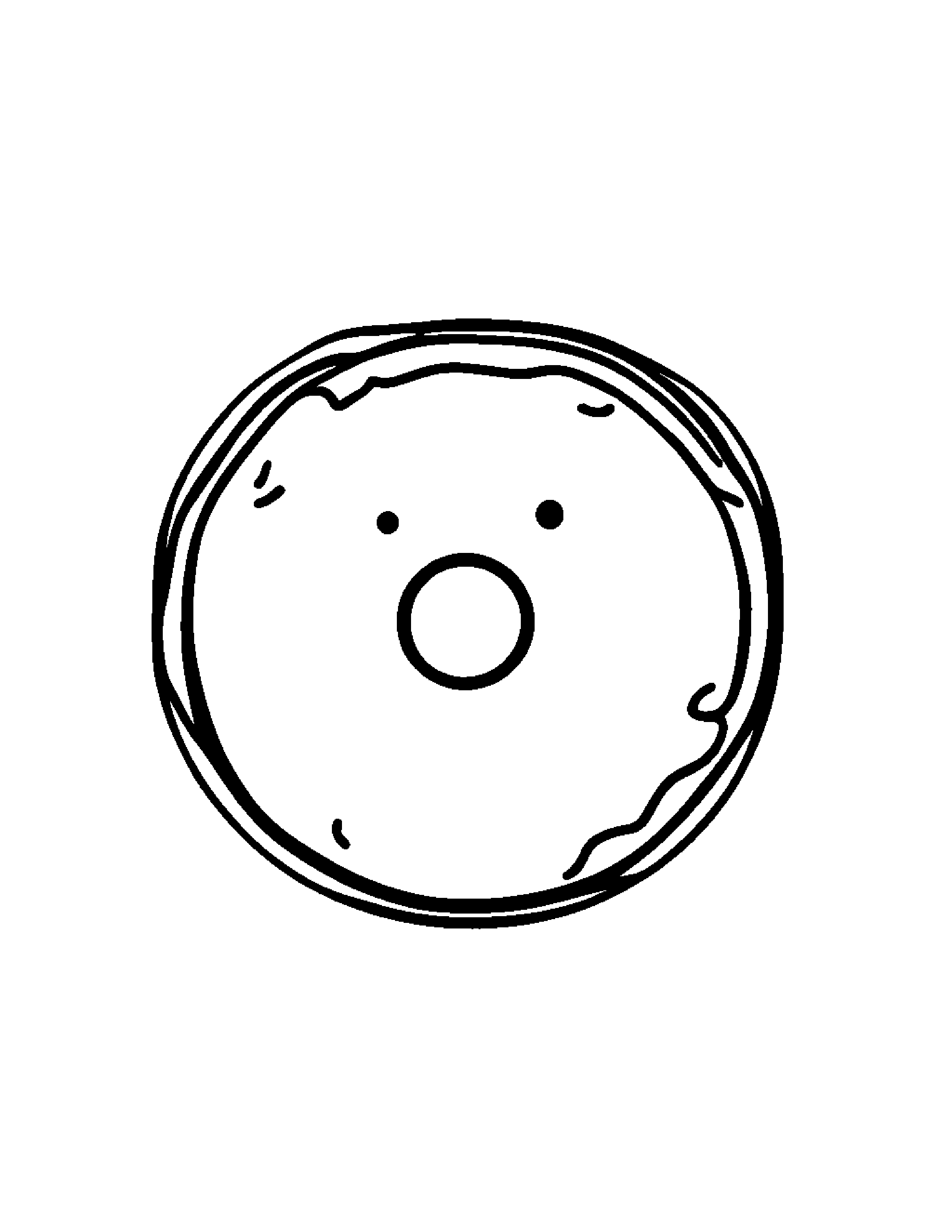 Kawaii Donut With A Star Coloring Page (Free Printable PDF)