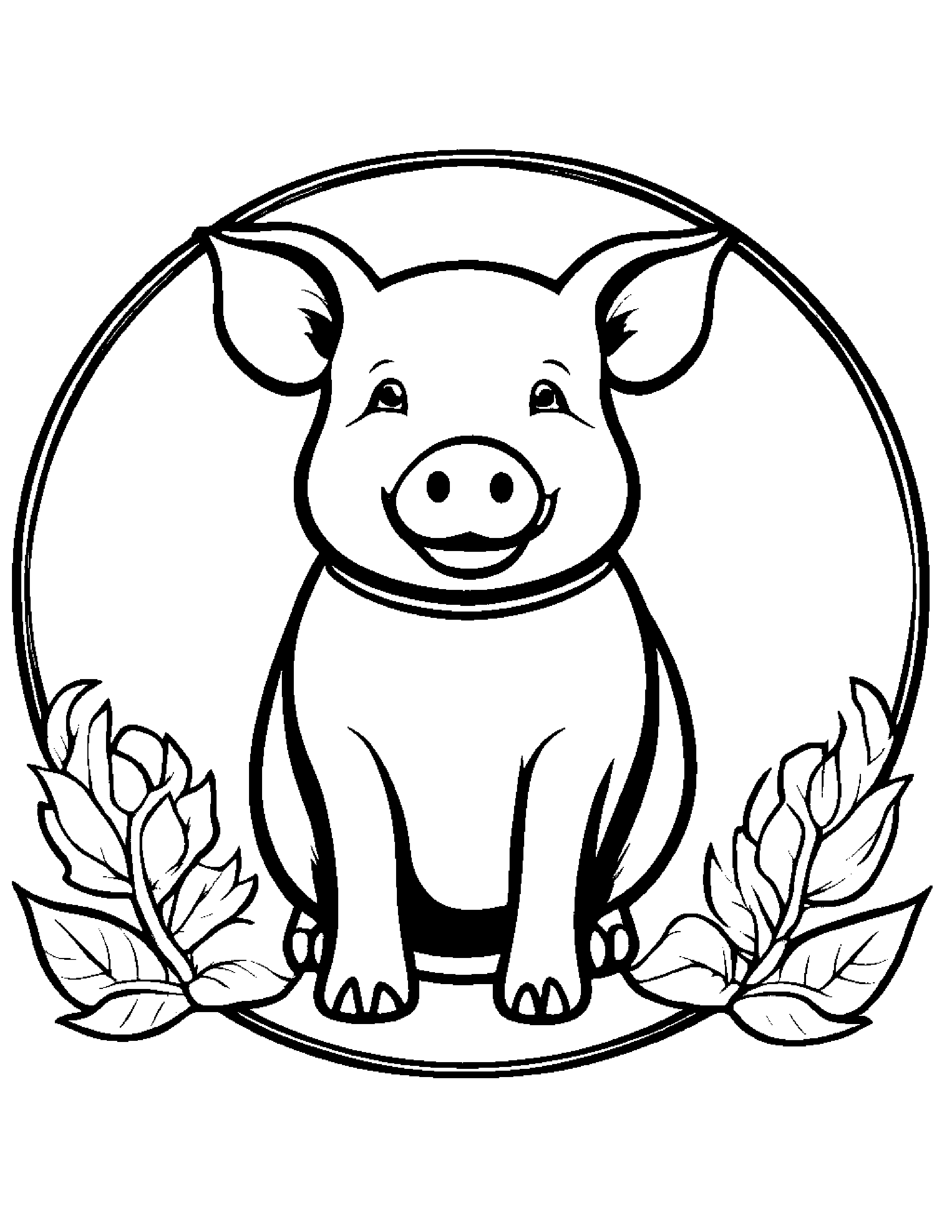 Plum Plum Pig Coloring Page (Free Printable PDF)
