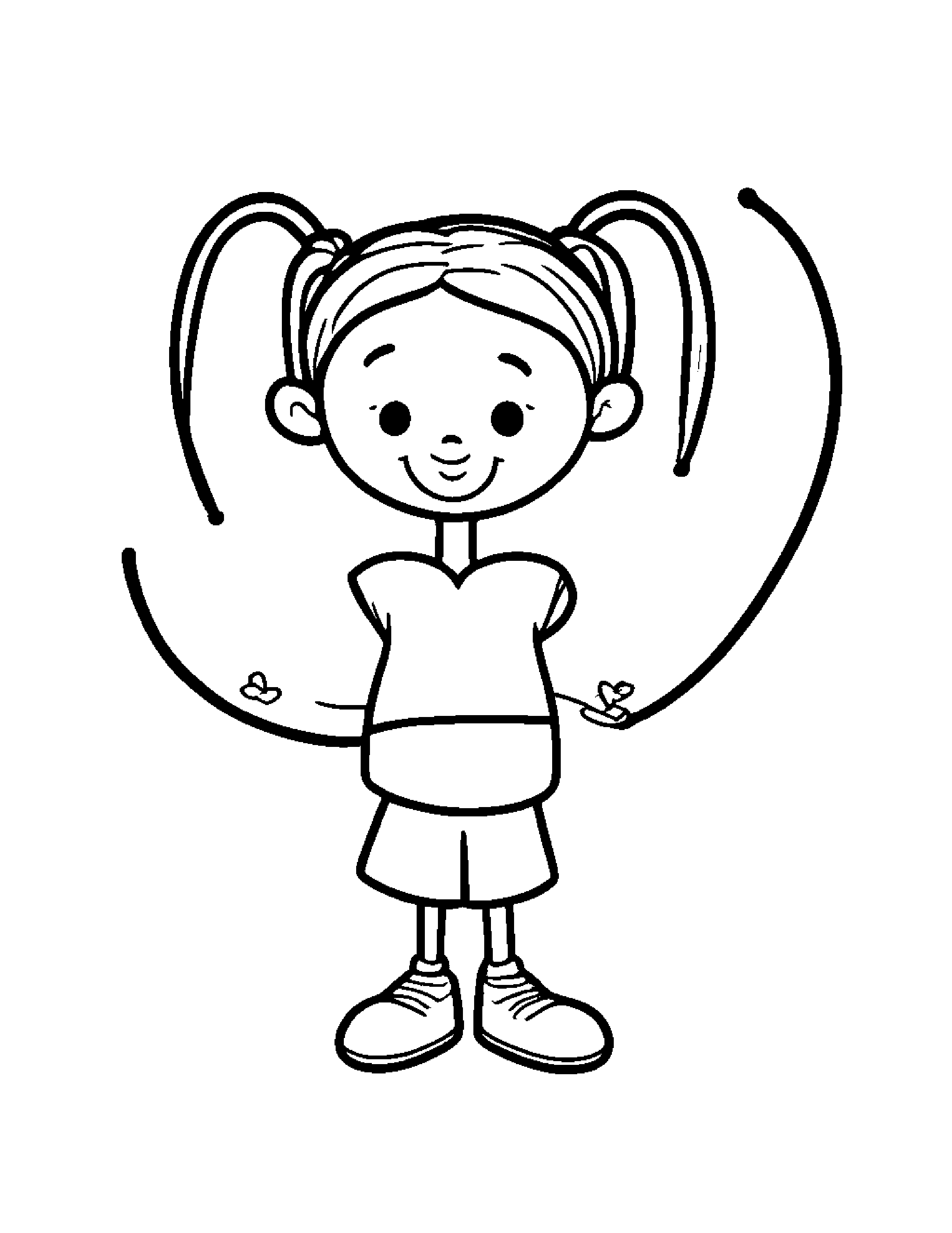 Gentle Jump Rope Hugging A Heart #2 Coloring Page (Free Printable PDF)