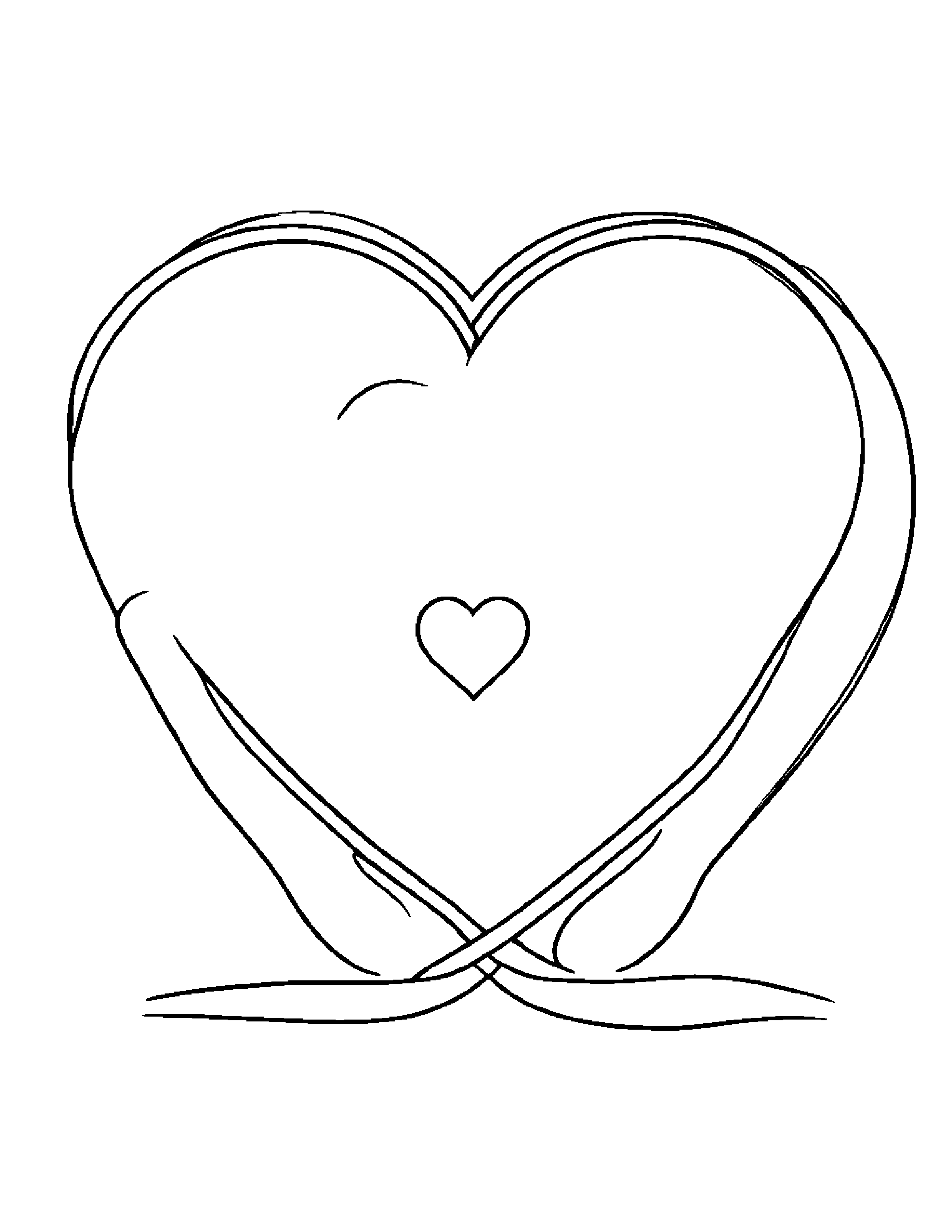 Gentle Jump Rope Hugging A Heart Coloring Page (Free Printable PDF)