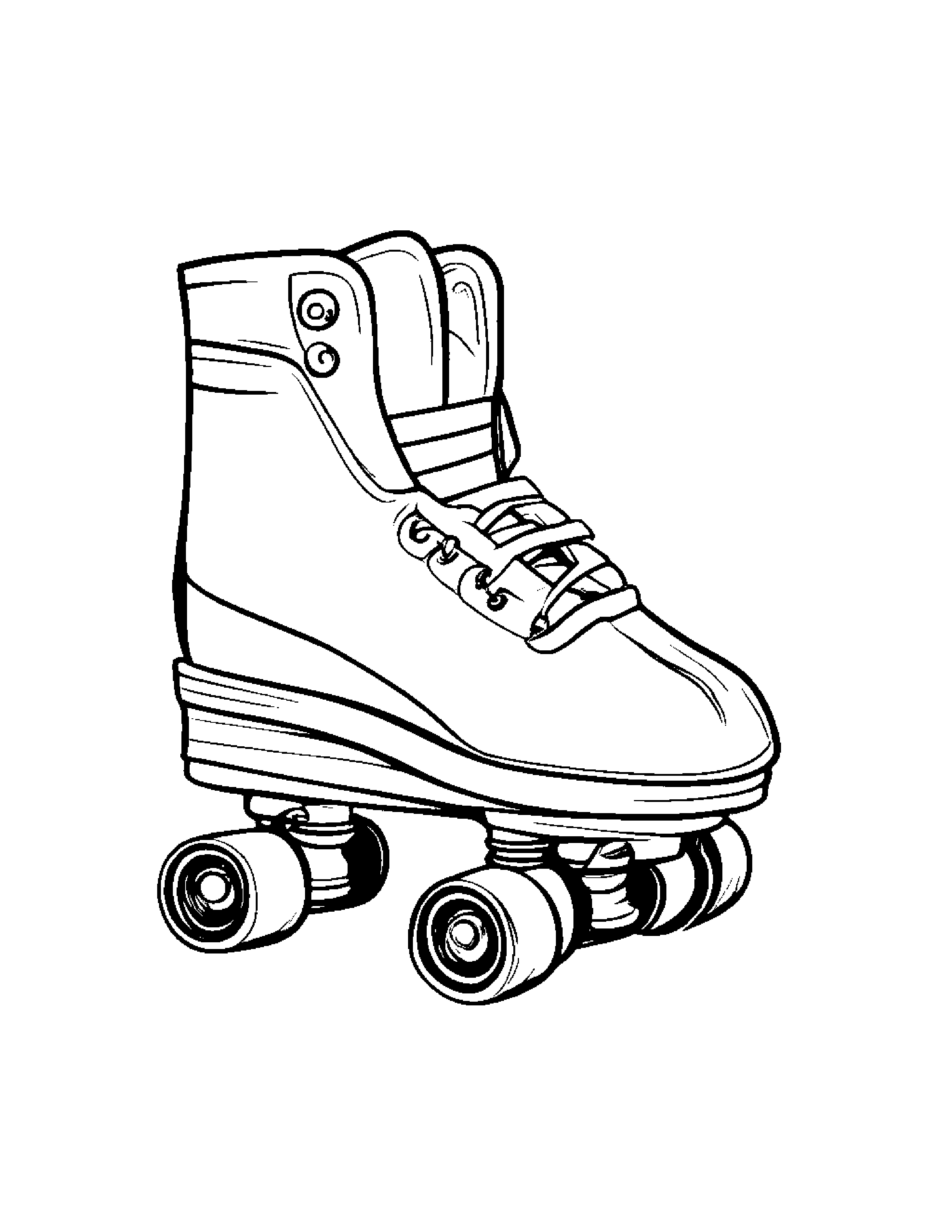 Roller Skates #2 Coloring Page (Free Printable PDF)