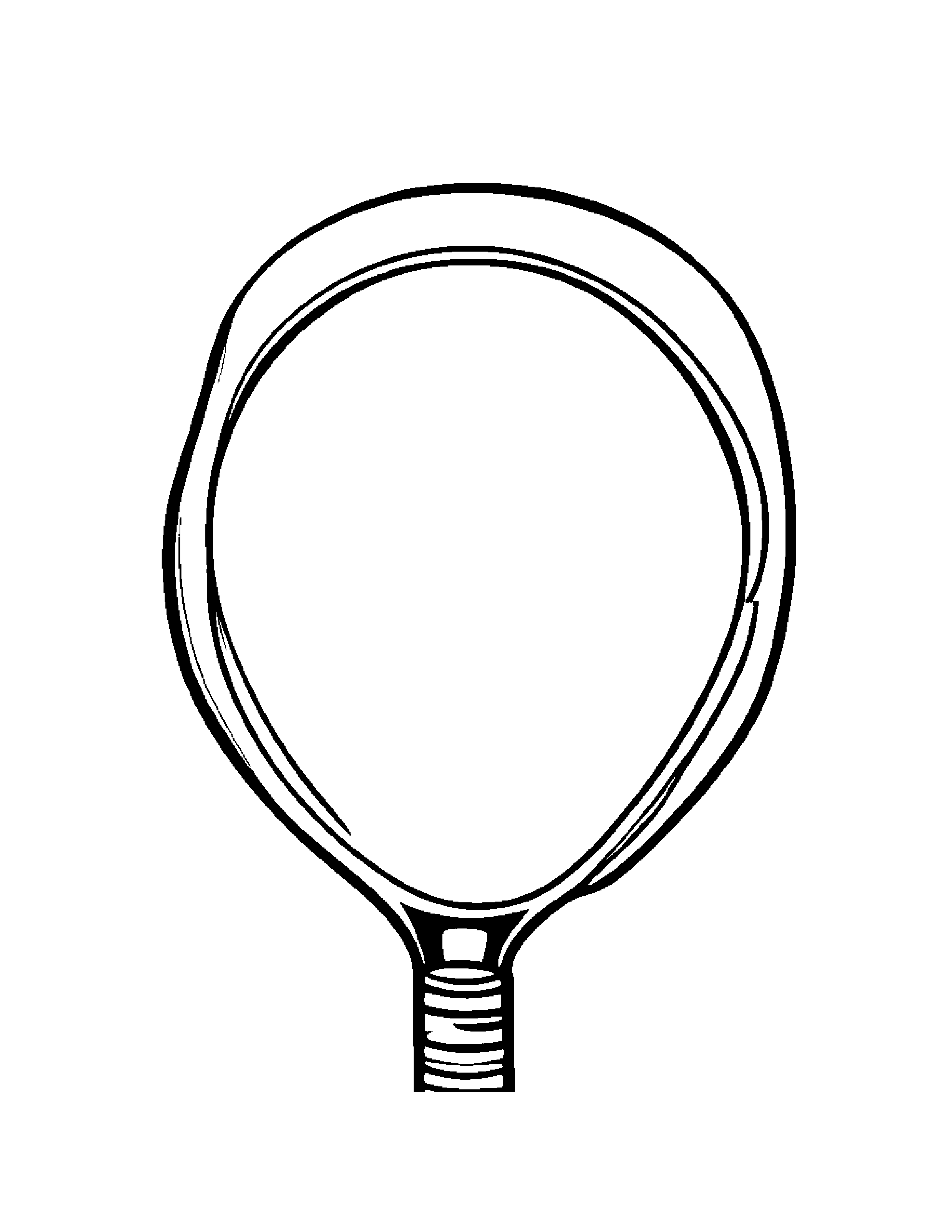 Smiling Tennis Racquet With Balloon Coloring Page (Free Printable PDF)