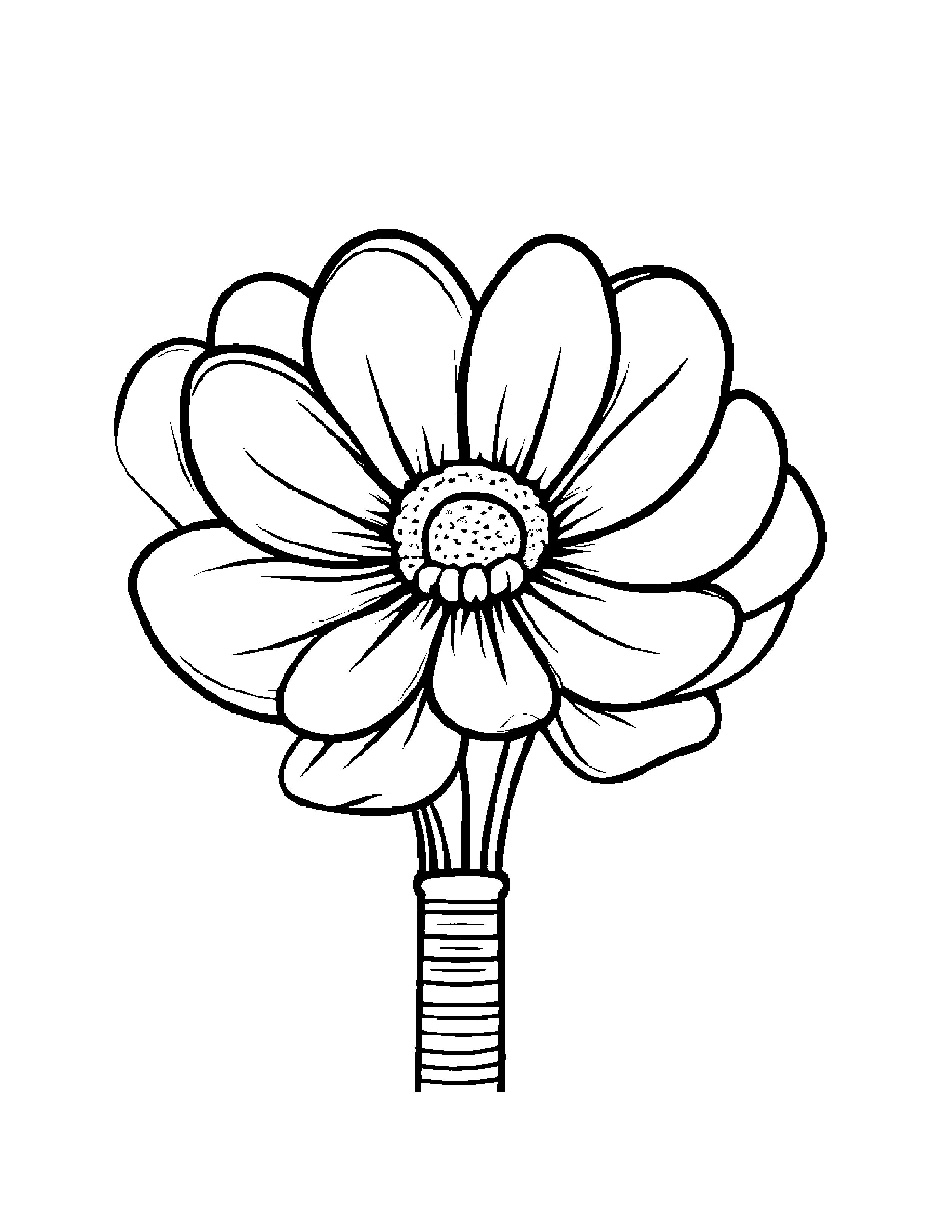 Gentle Tennis Racquet With A Flower #2 Coloring Page (Free Printable PDF)