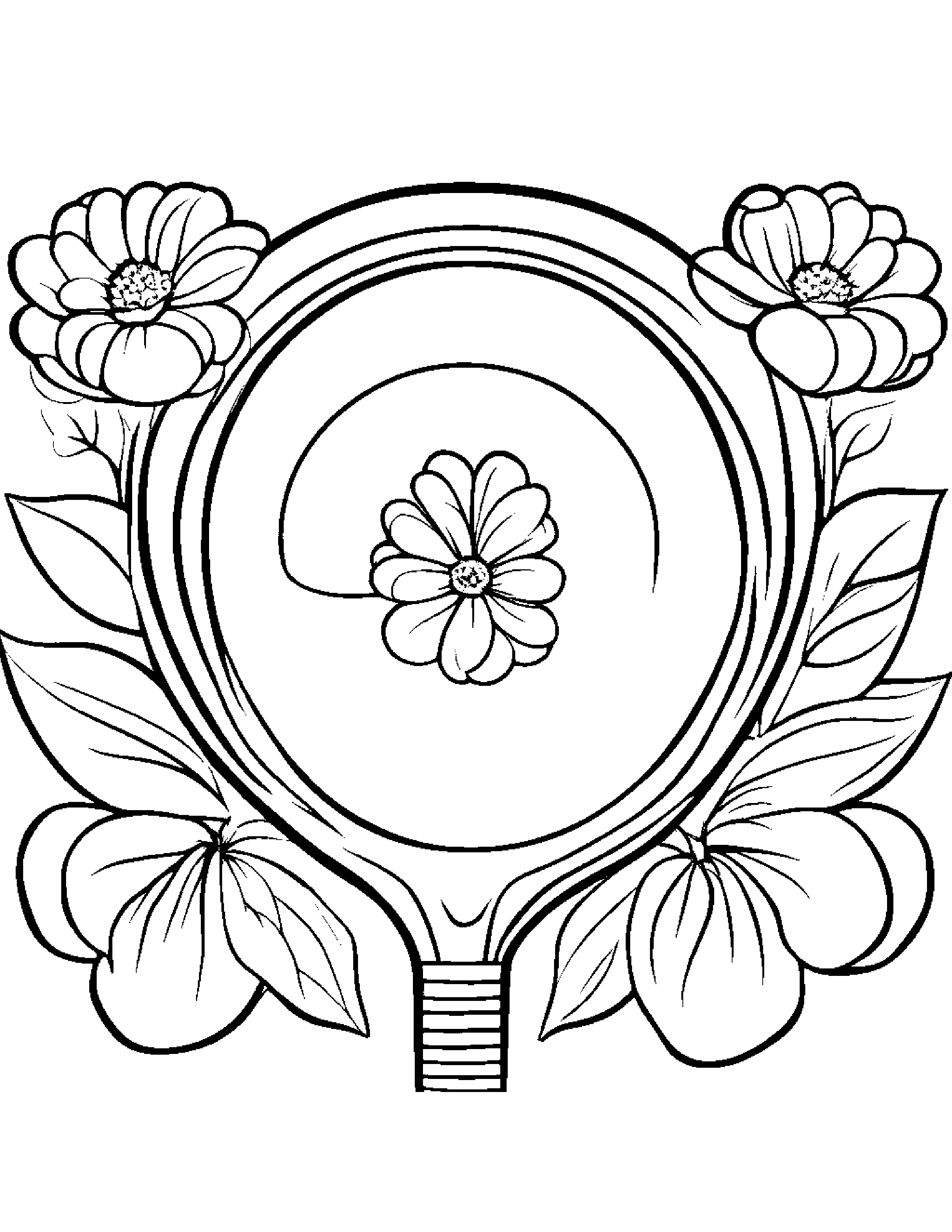 Gentle Tennis Racquet With A Flower Coloring Page (Free Printable PDF)