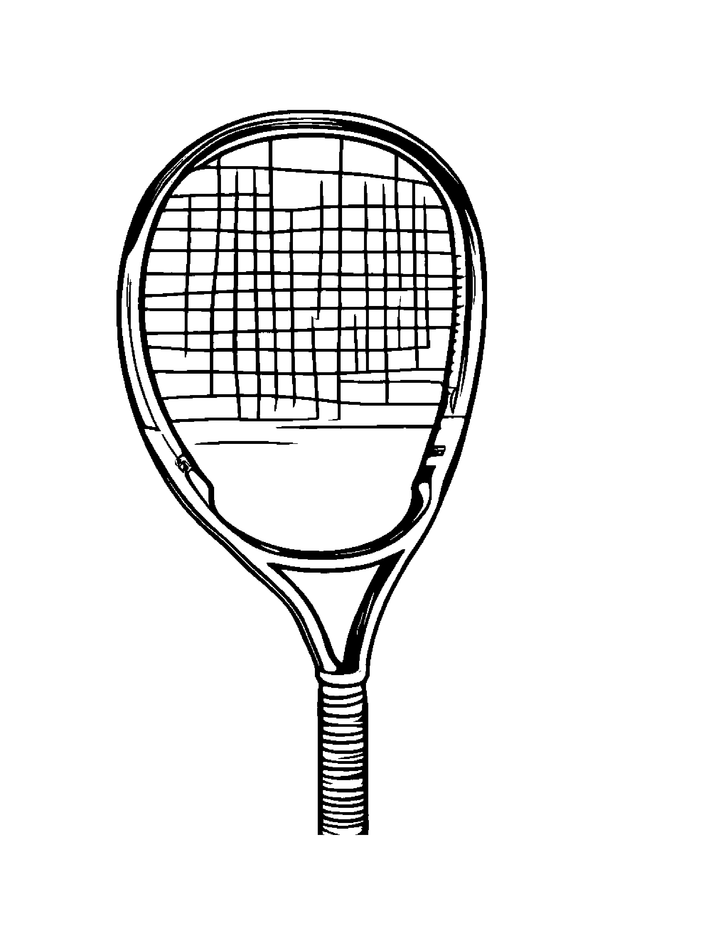 Tennis Racquet #2 Coloring Page (Free Printable PDF)