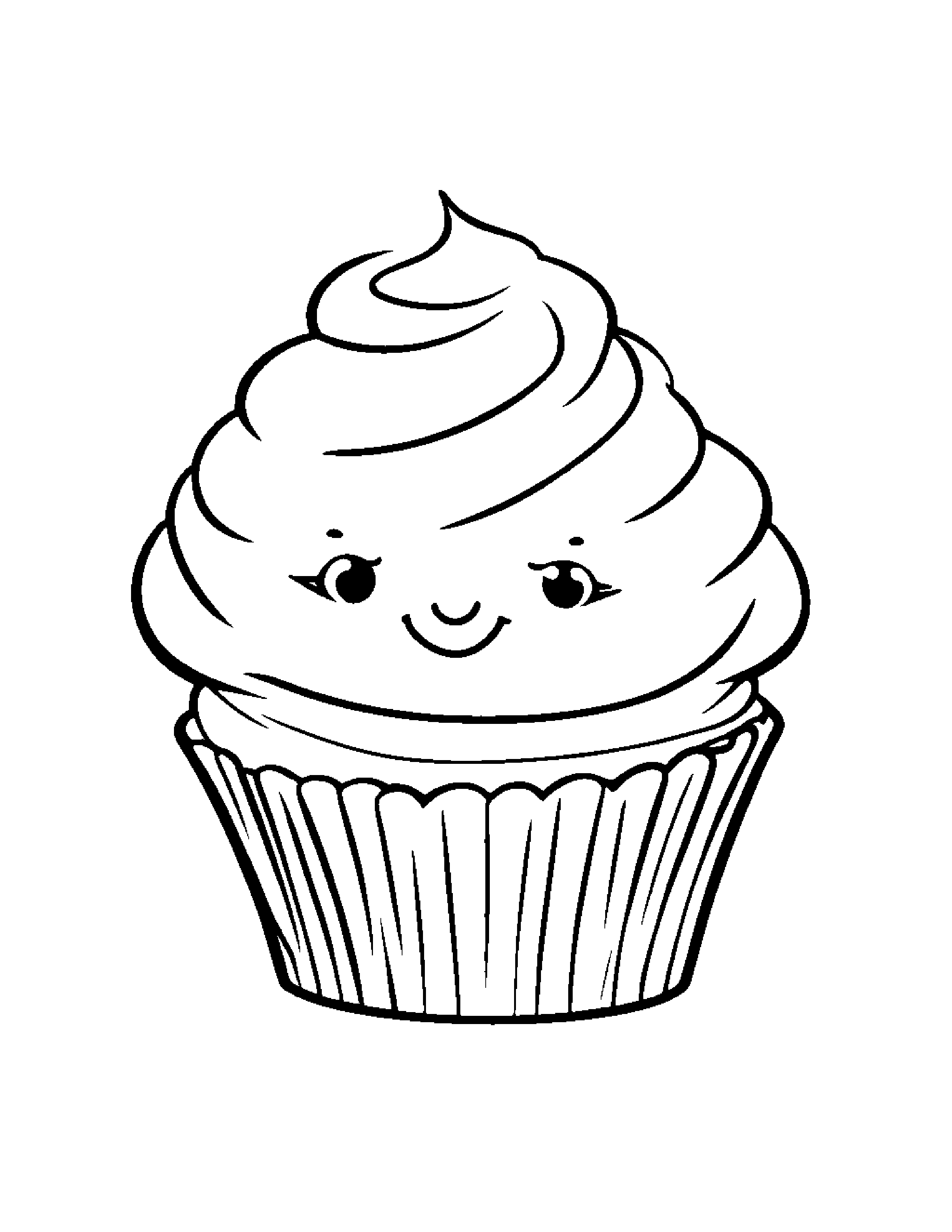 Sleepy Cupcake Hugging A Heart #2 Coloring Page (Free Printable PDF)