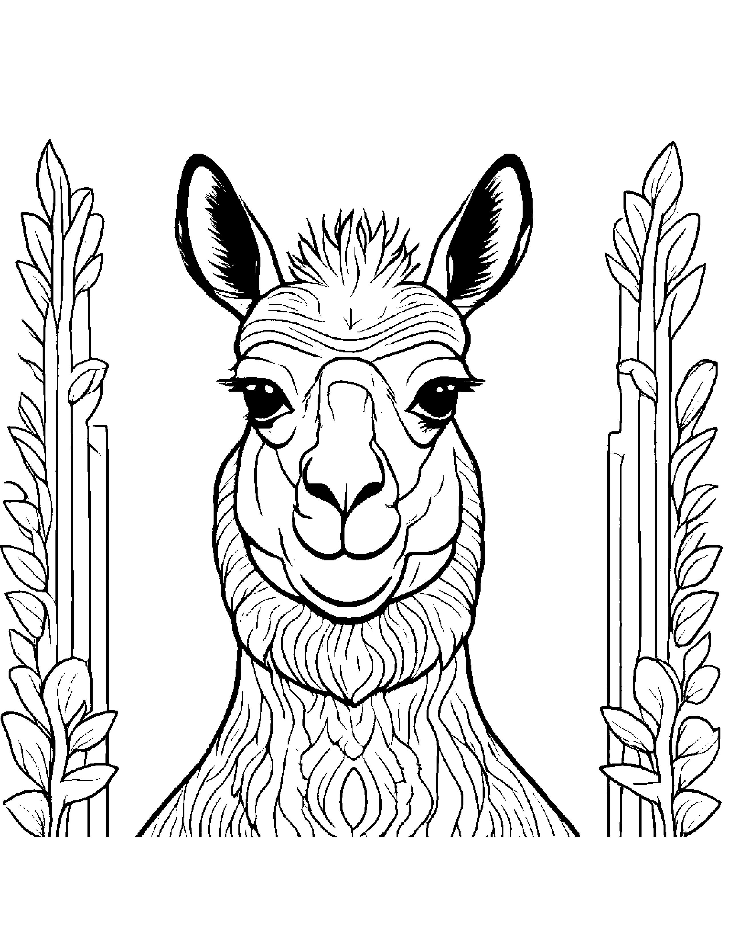 Gentle Llama #2 Coloring Page (Free Printable PDF)