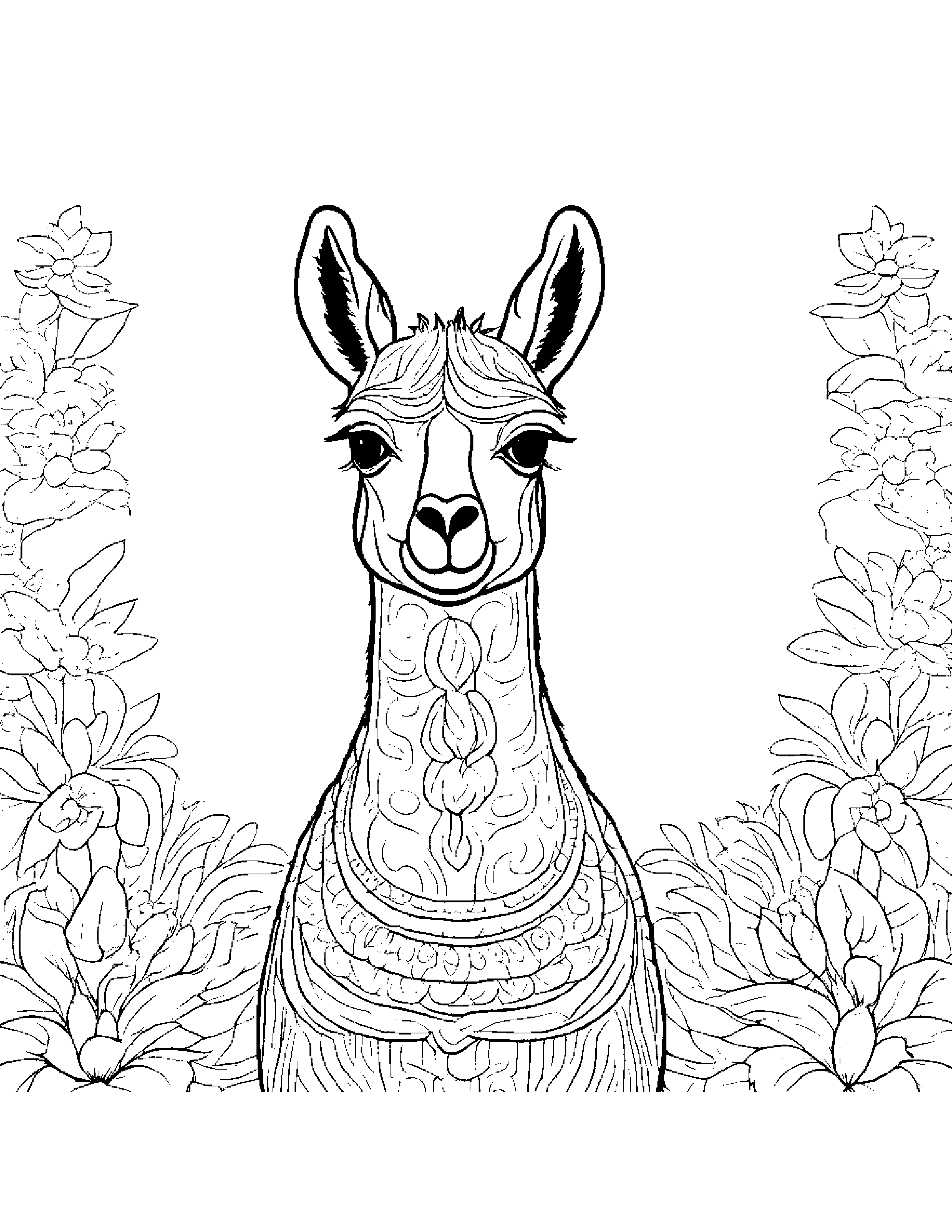 Gentle Llama Coloring Page (Free Printable PDF)