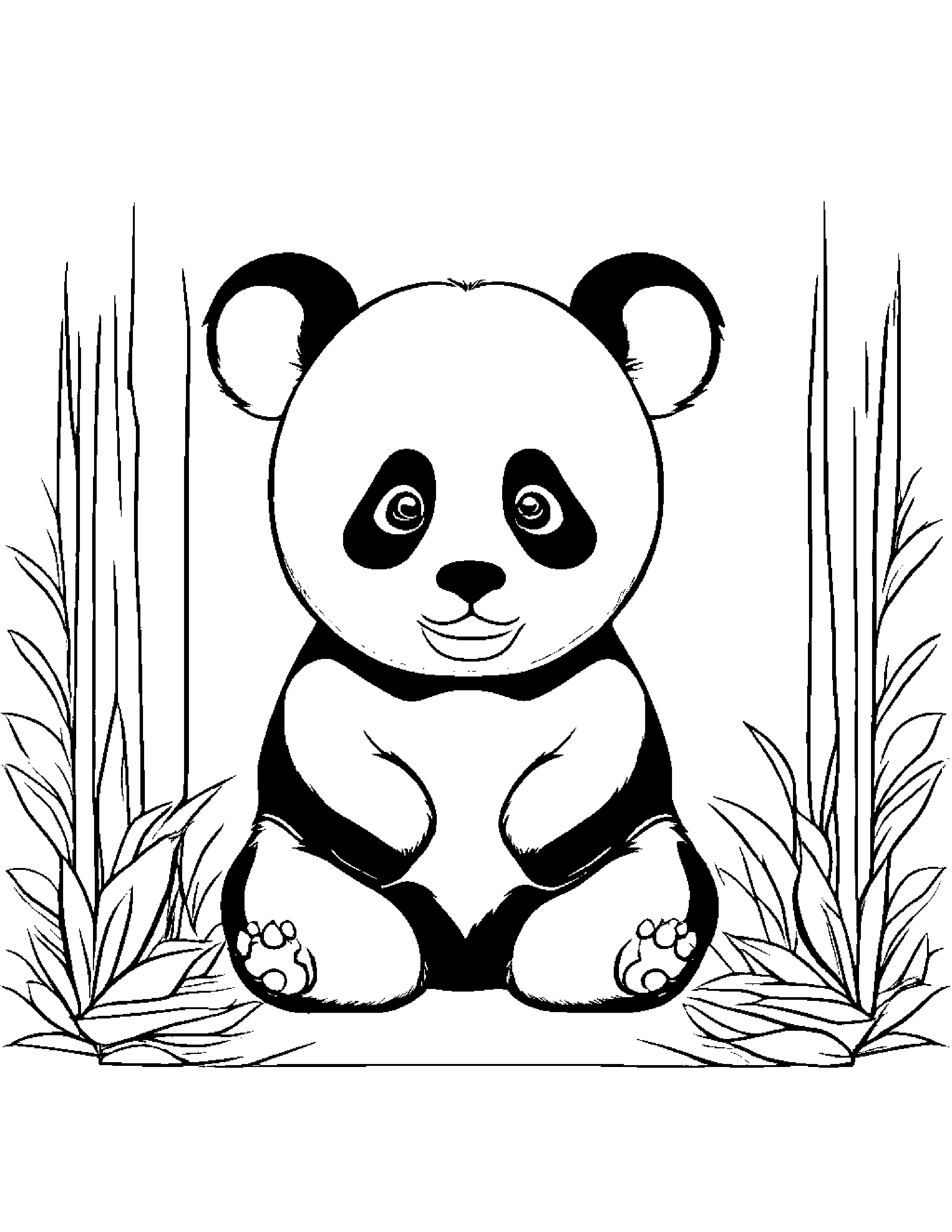 Tiny Panda #2 Coloring Page (Free Printable PDF)