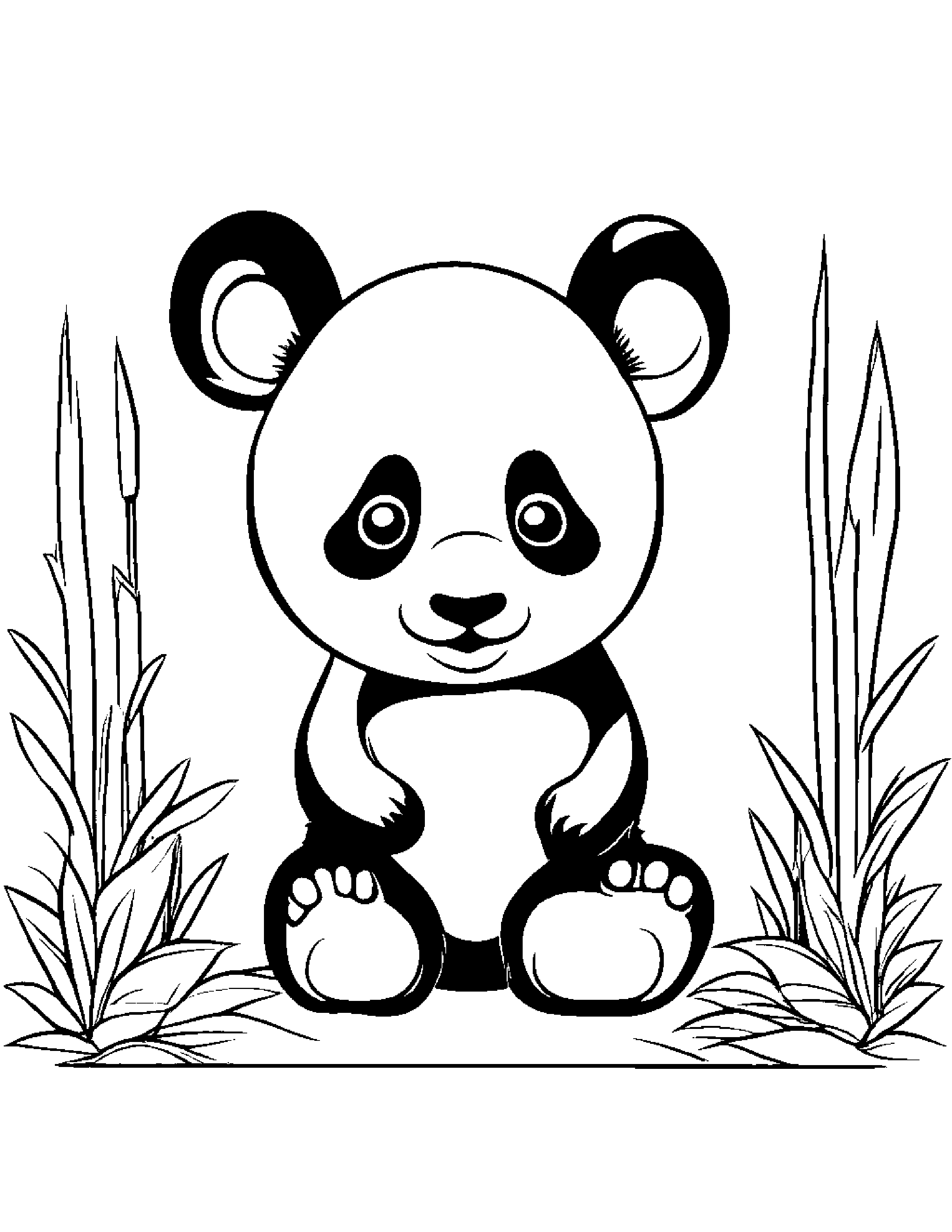 Baby Panda #2 Coloring Page (Free Printable PDF)