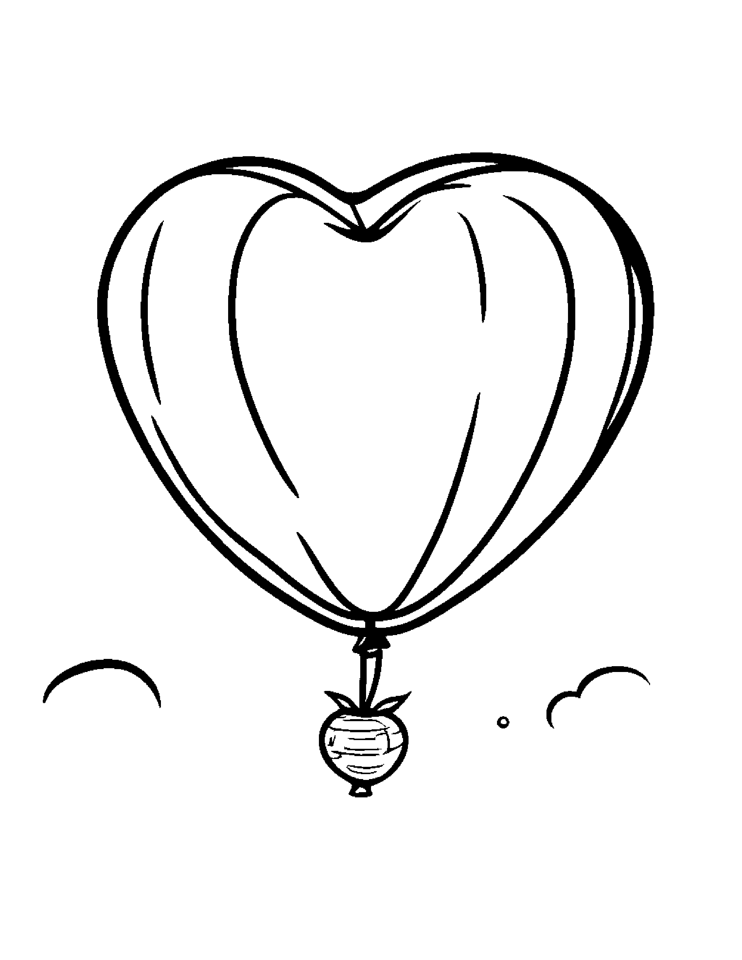 Apple With Balloon #2 Coloring Page (Free Printable PDF)