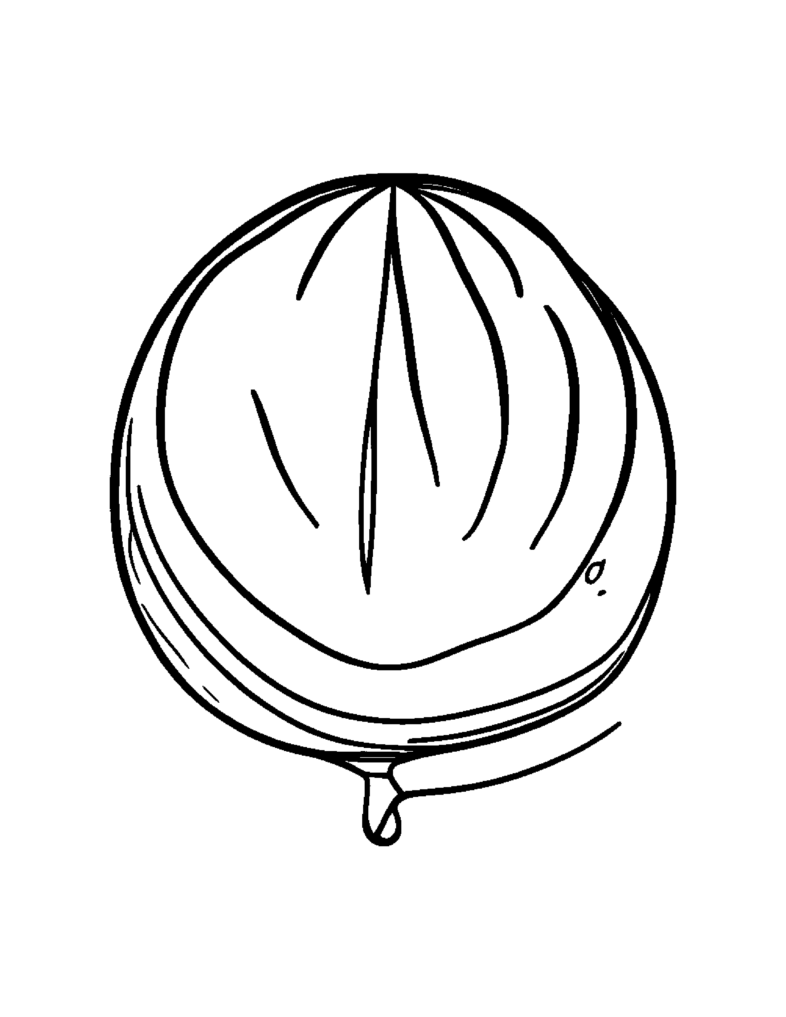 Little Watermelon Slice With Balloon #2 Coloring Page (Free Printable PDF)