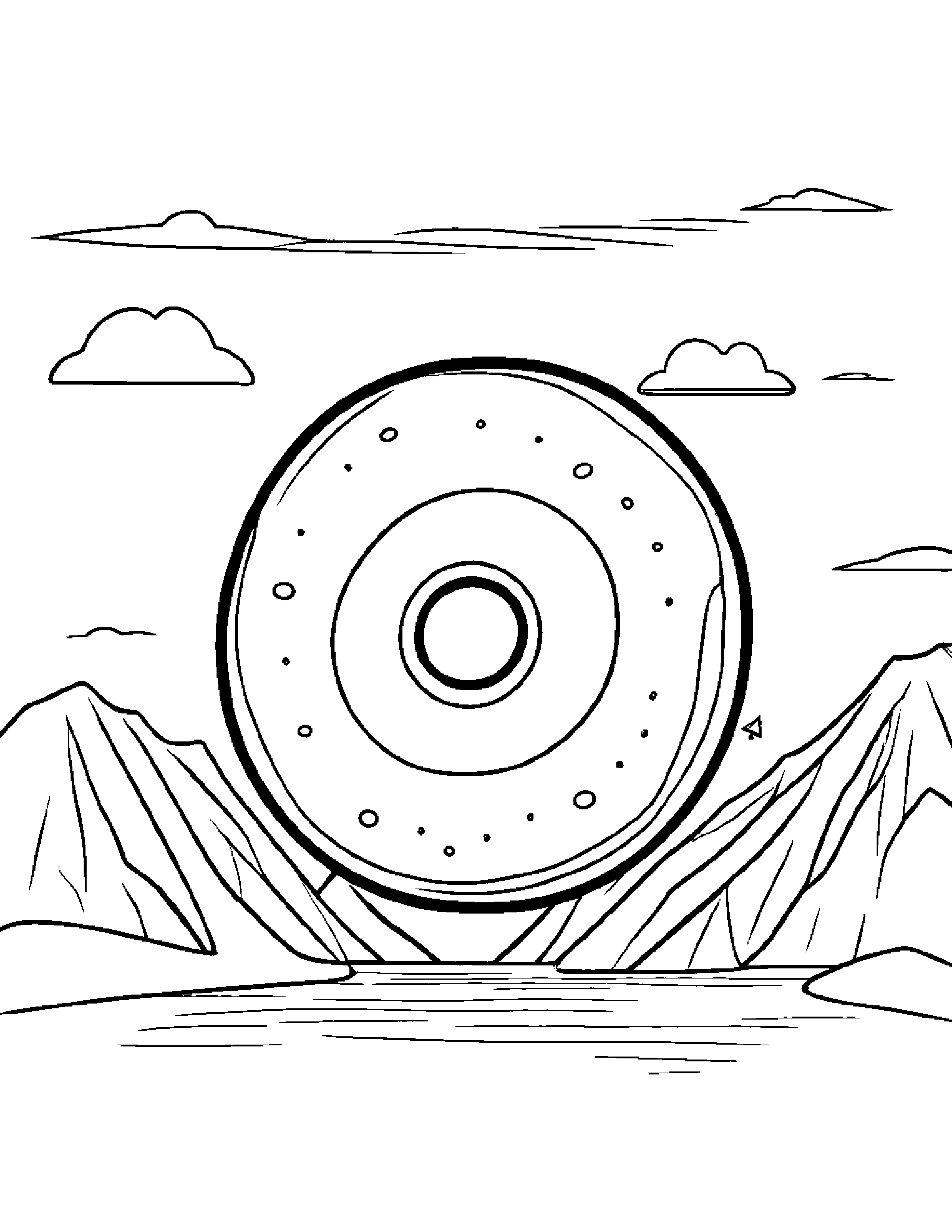 Tiny Donut With A Kite Coloring Page (Free Printable PDF)