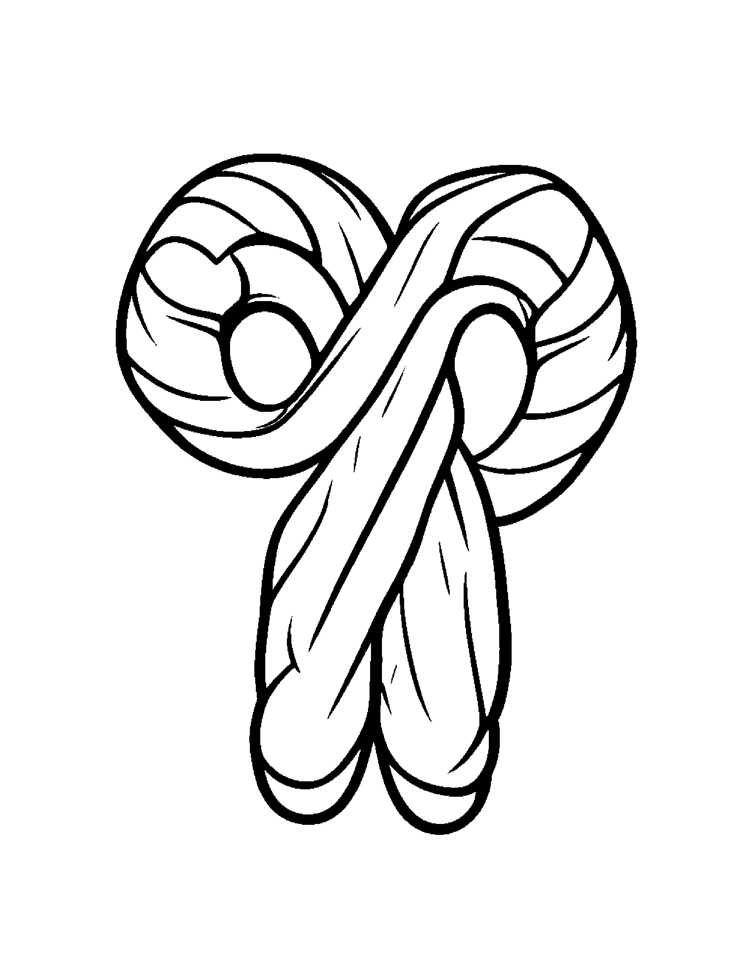 Candy Cane Coloring Page (Free Printable PDF)