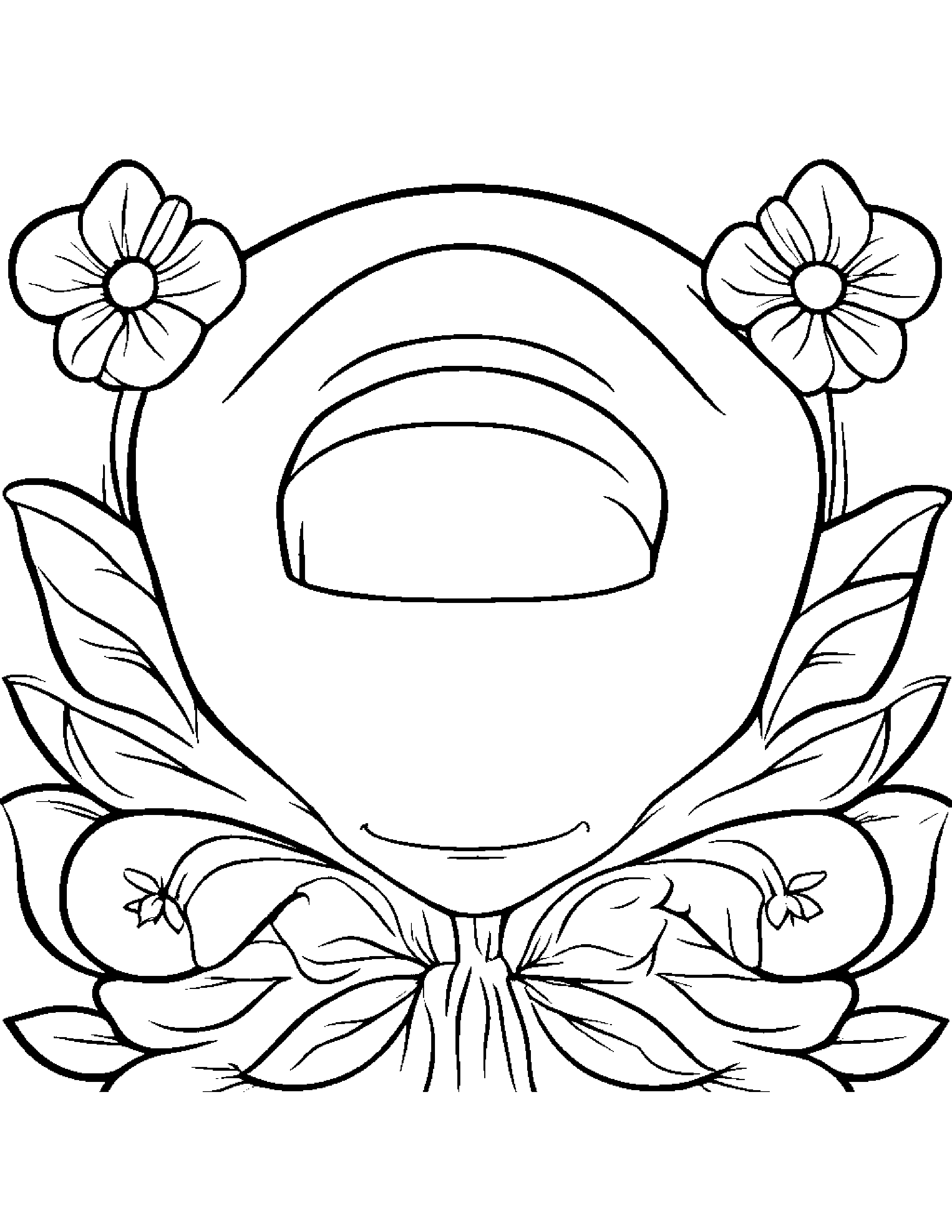 Flower Wearing A Hat Coloring Page (Free Printable PDF)