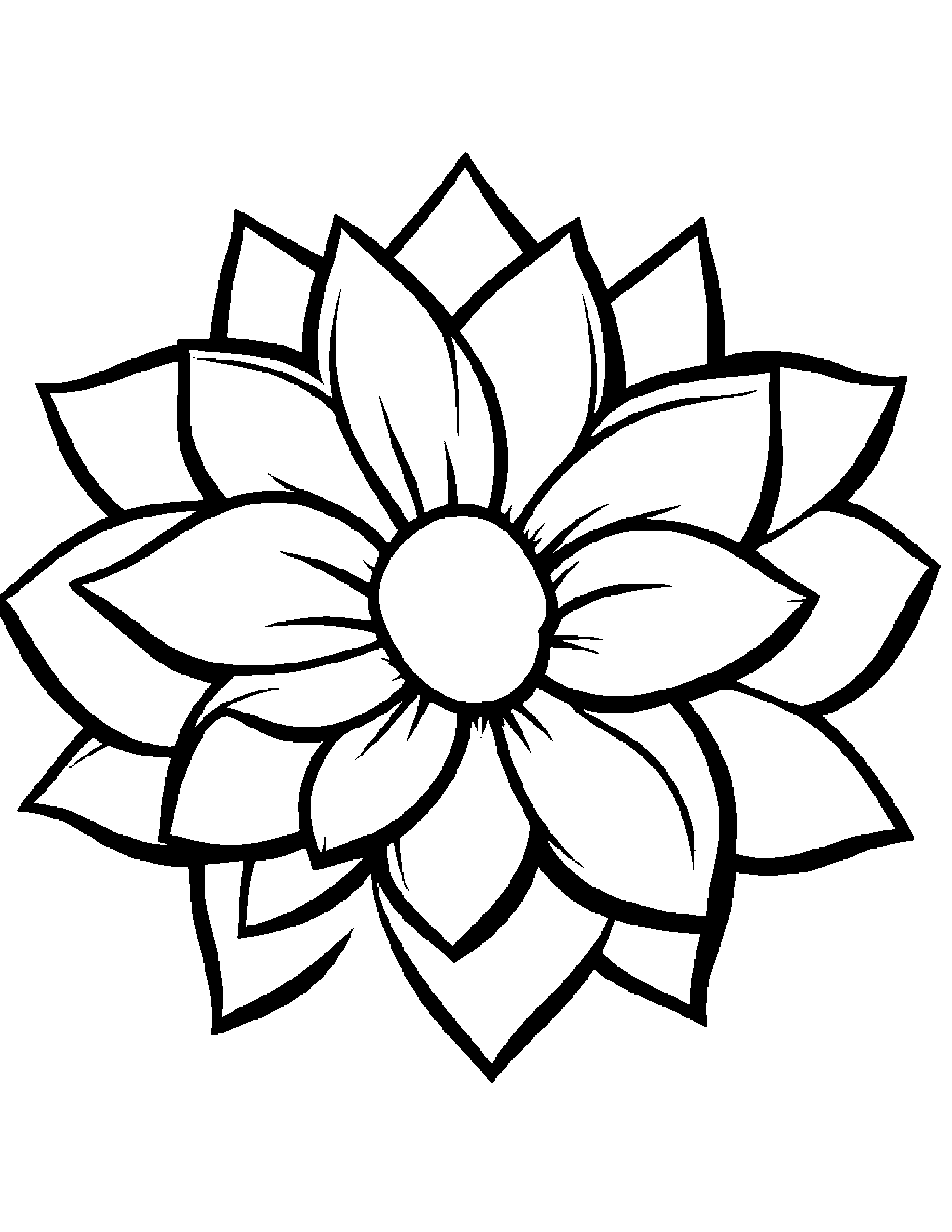 Little Flower With A Star #2 Coloring Page (Free Printable PDF)