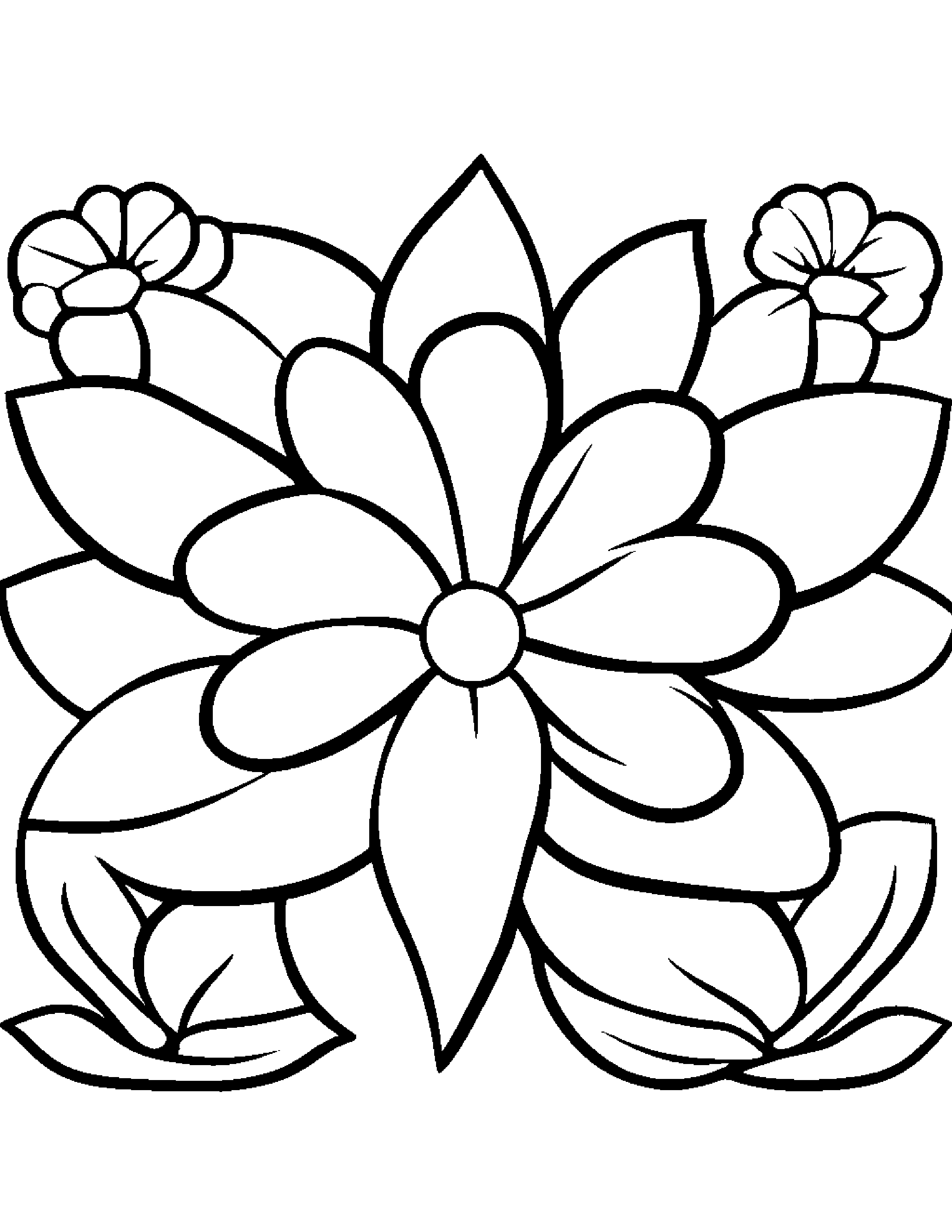 Little Flower With A Star Coloring Page (Free Printable PDF)