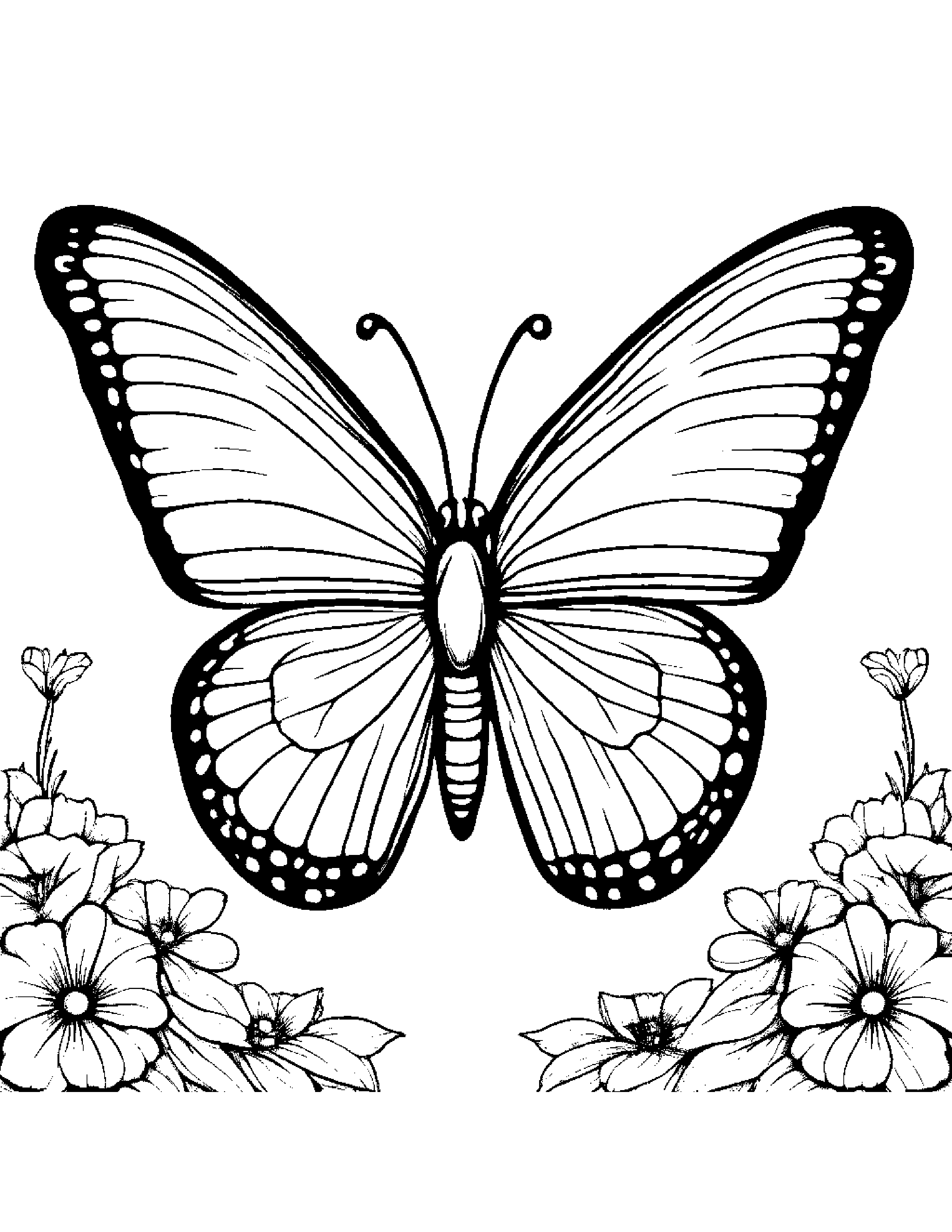 A Beautiful Butterfly Coloring Page (Free Printable PDF)