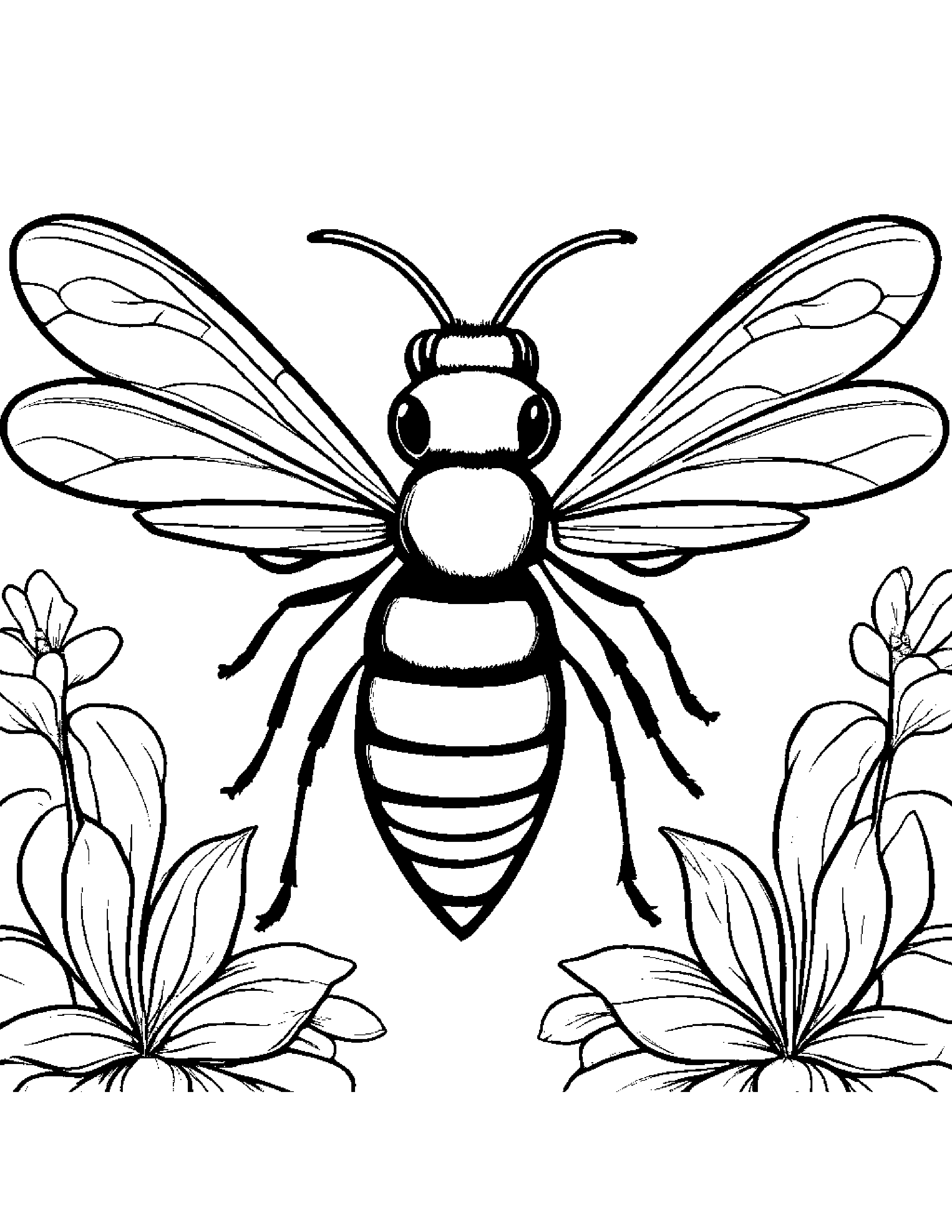 Bee Coloring Page (Free Printable PDF)