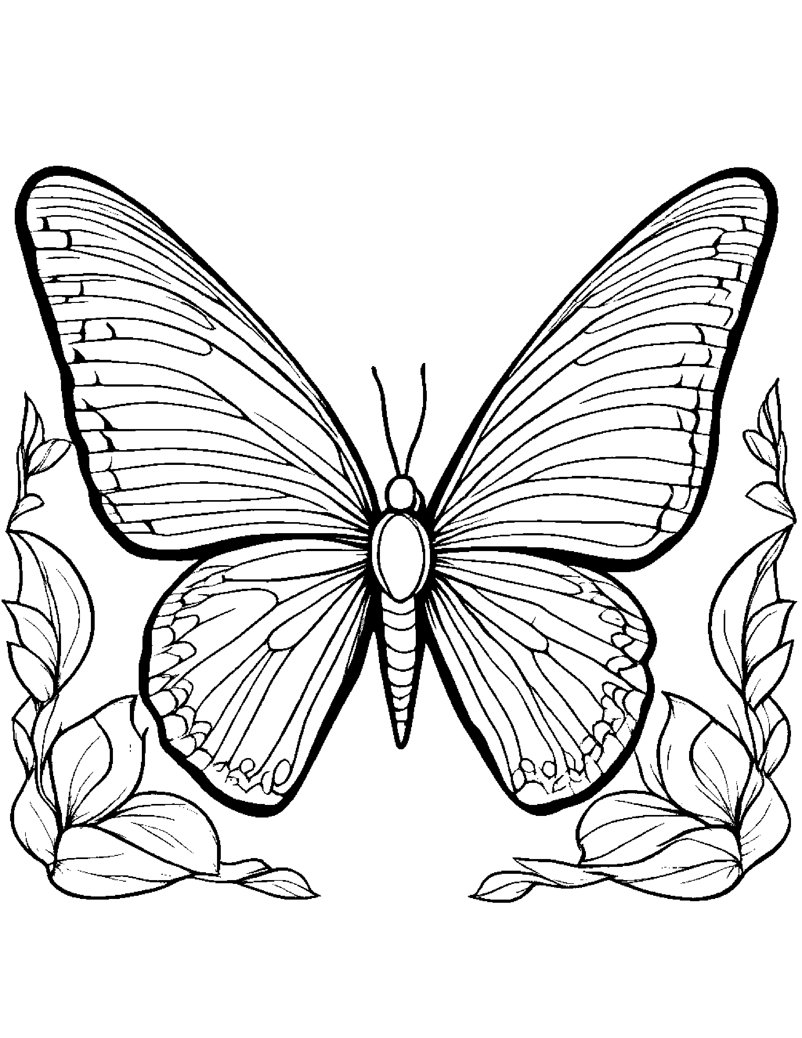 Butterfly #3 Coloring Page (Free Printable PDF)