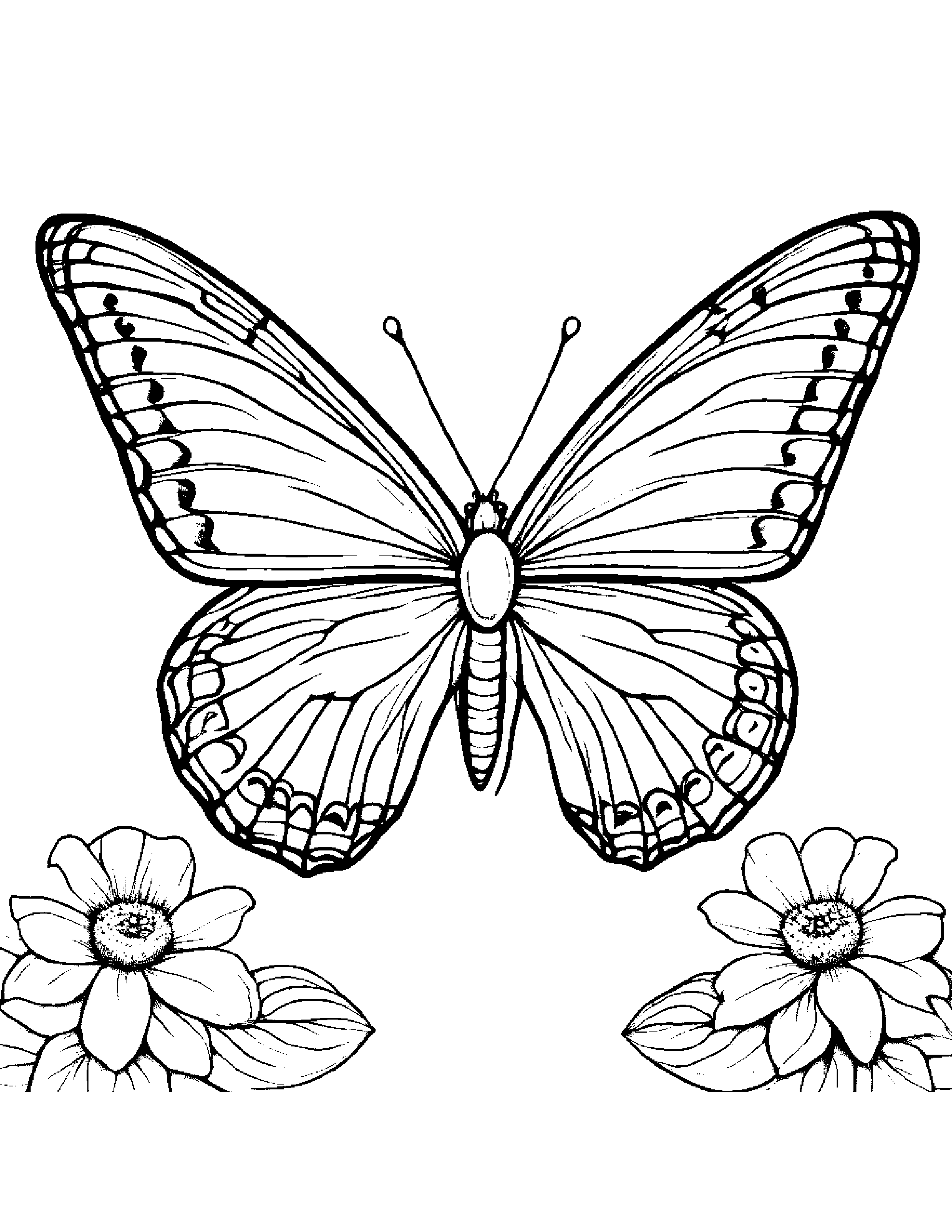 Butterfly #4 Coloring Page (Free Printable PDF)
