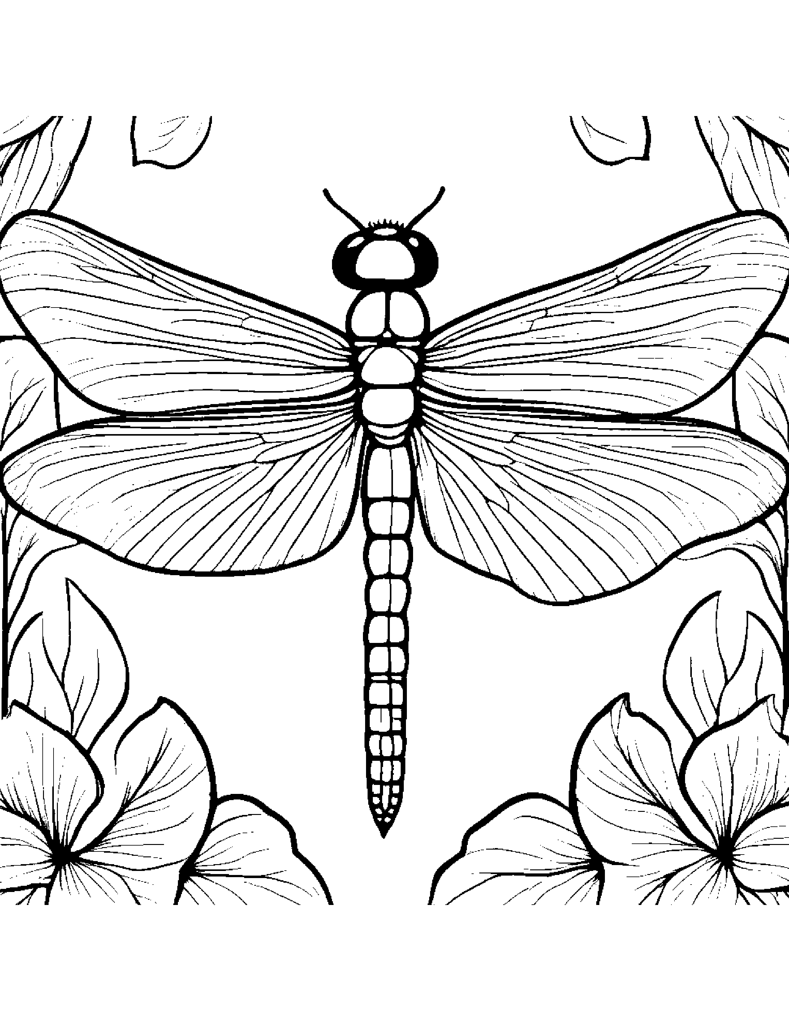 Gentle Dragonfly #2 Coloring Page (Free Printable PDF)