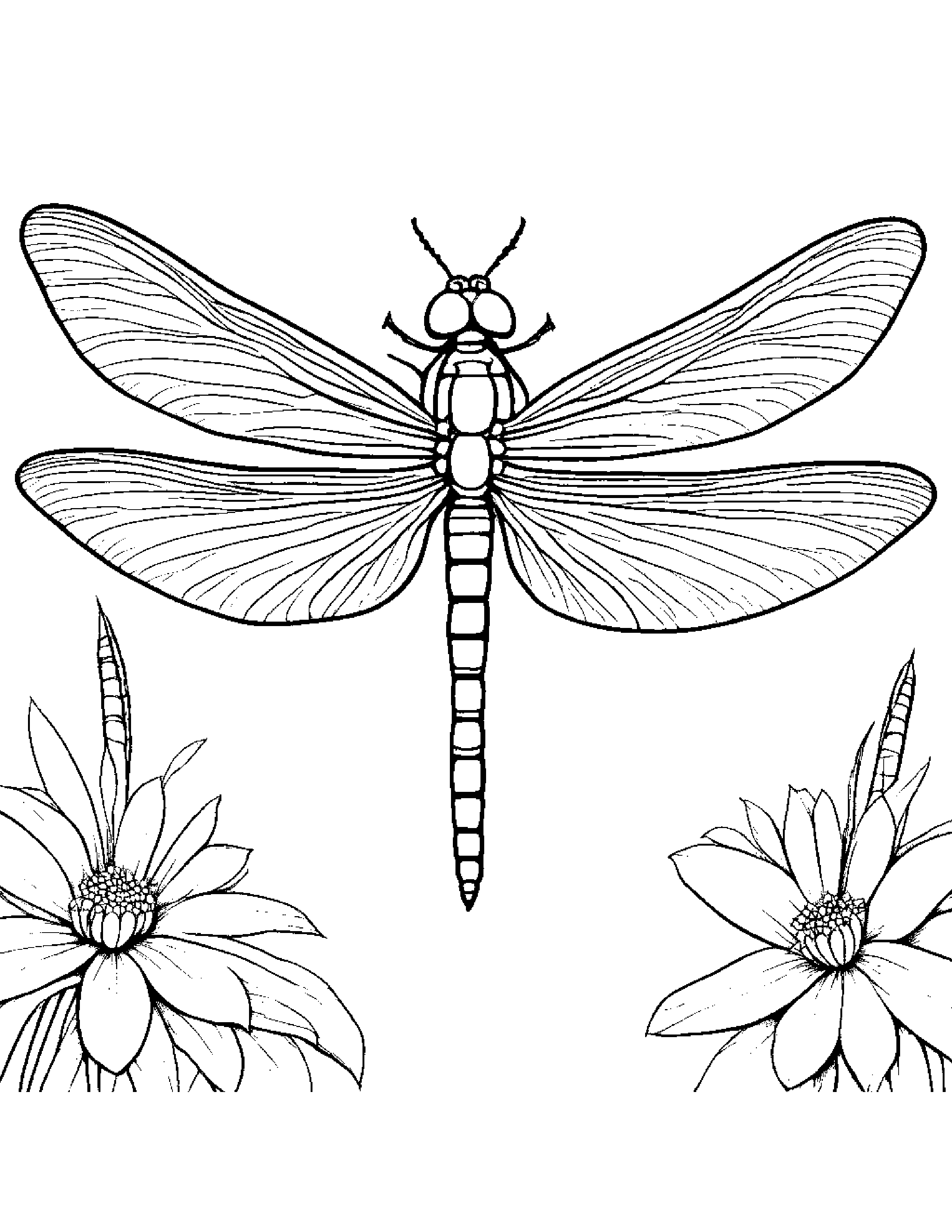 Gentle Dragonfly #3 Coloring Page (Free Printable PDF)
