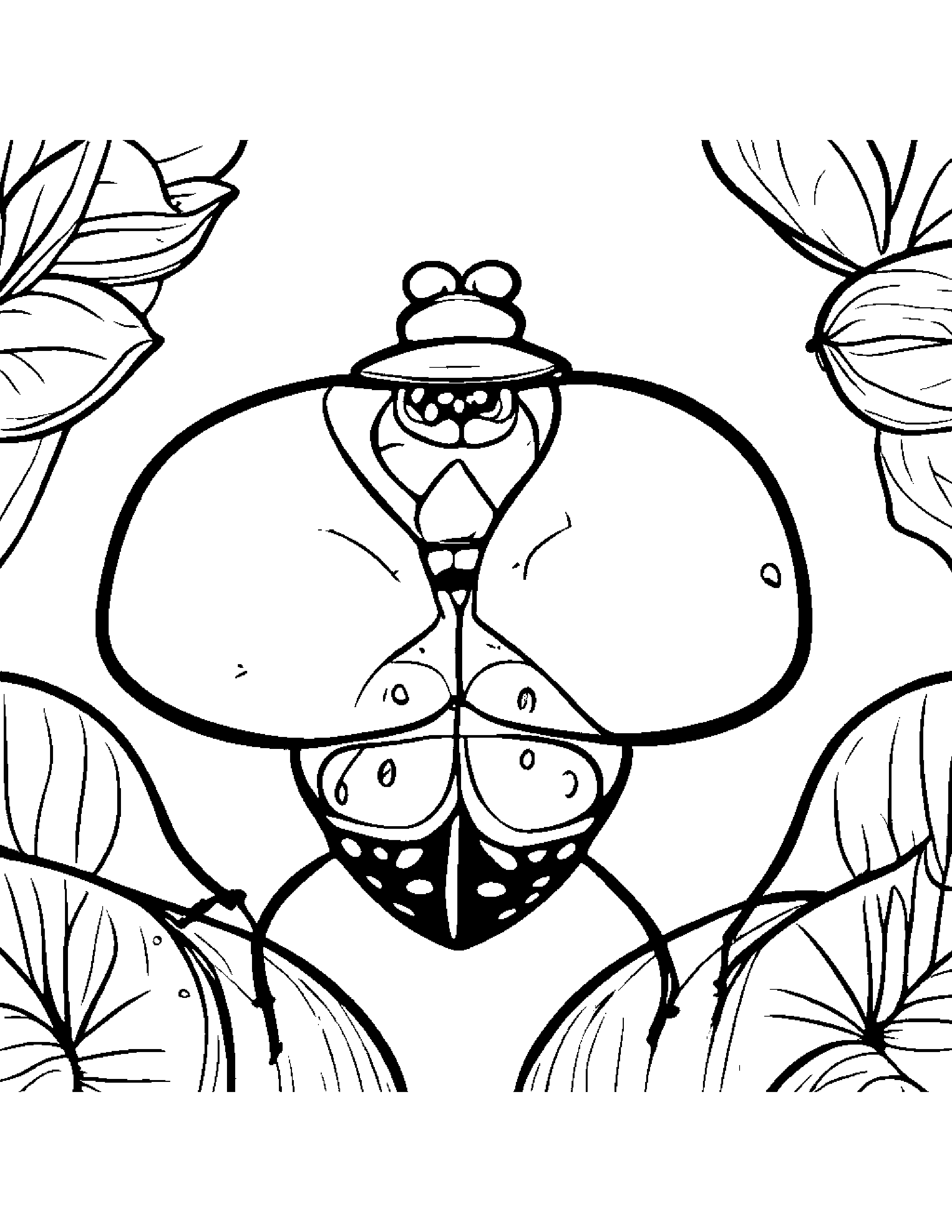Ladybug Wearing A Hat #2 Coloring Page (Free Printable PDF)