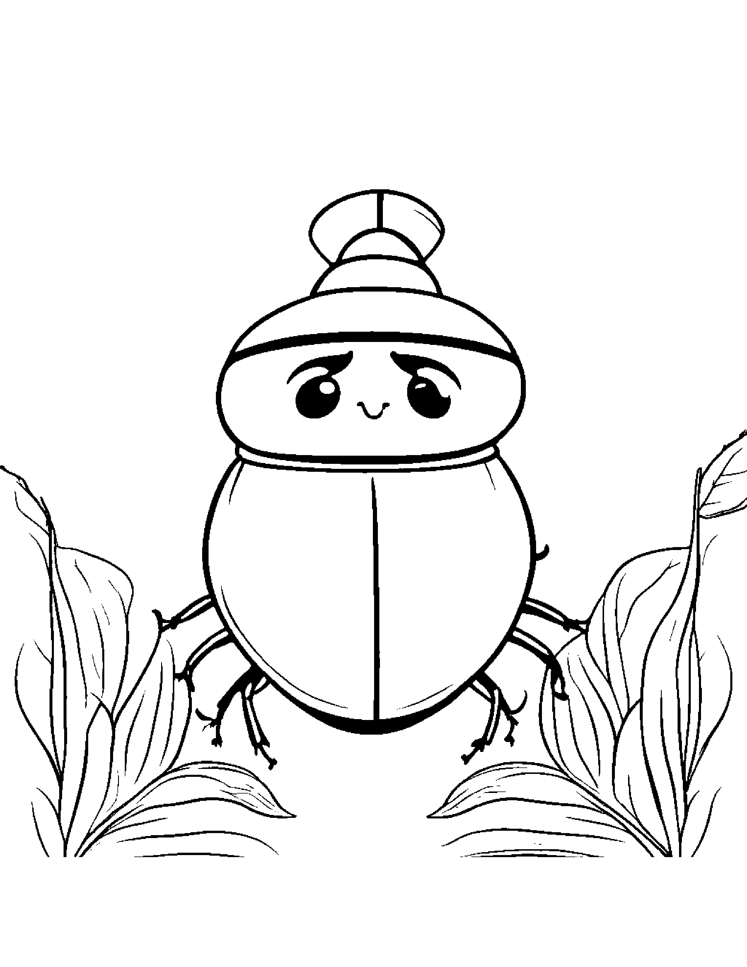 Ladybug Wearing A Hat Coloring Page (Free Printable PDF)