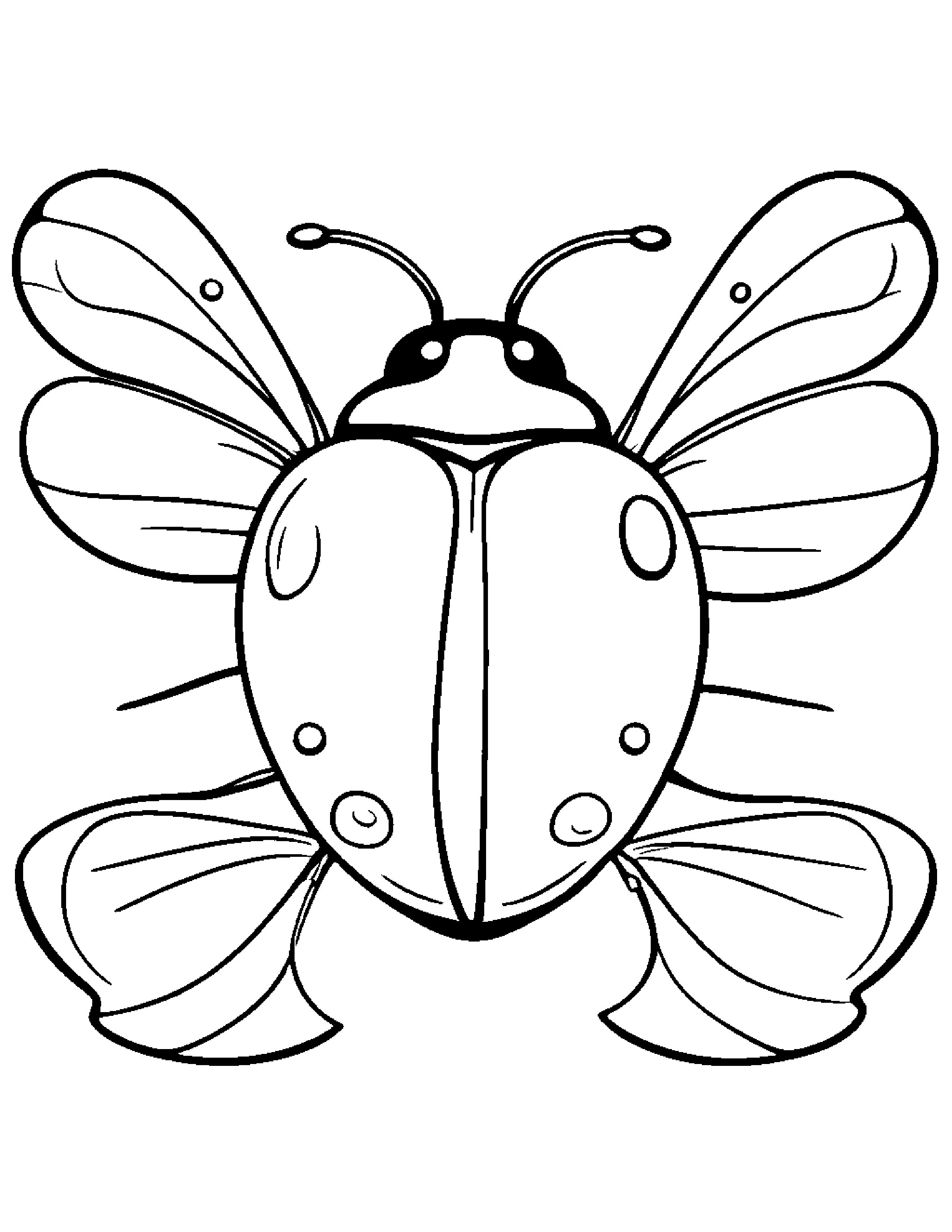 Ladybug With A Bow #2 Coloring Page (Free Printable PDF)