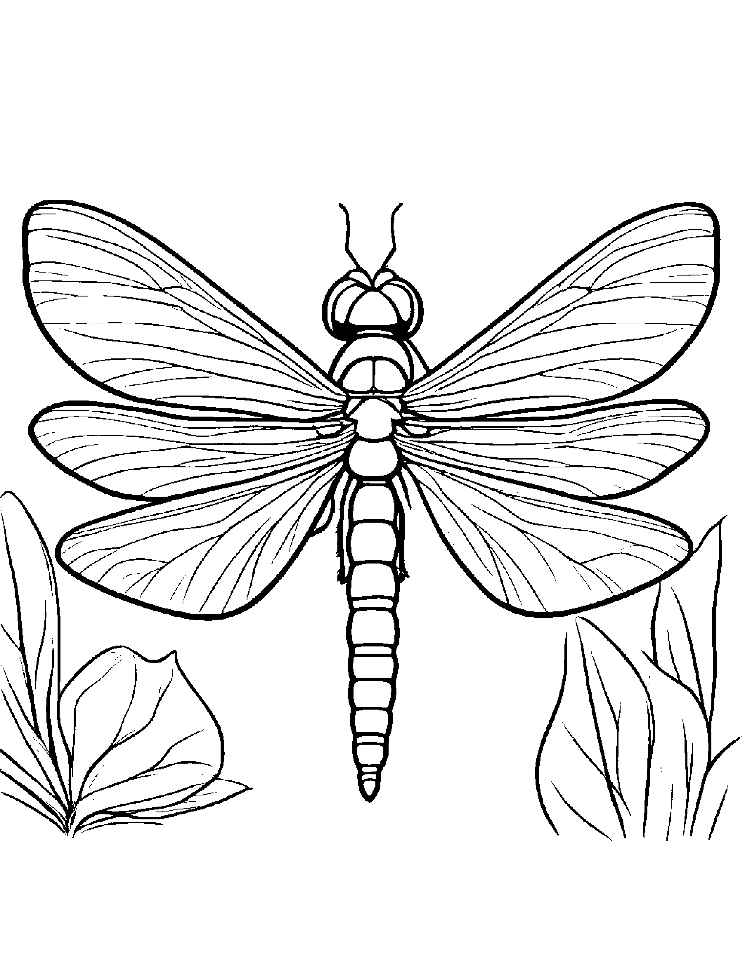 Little Dragonfly #3 Coloring Page (Free Printable PDF)