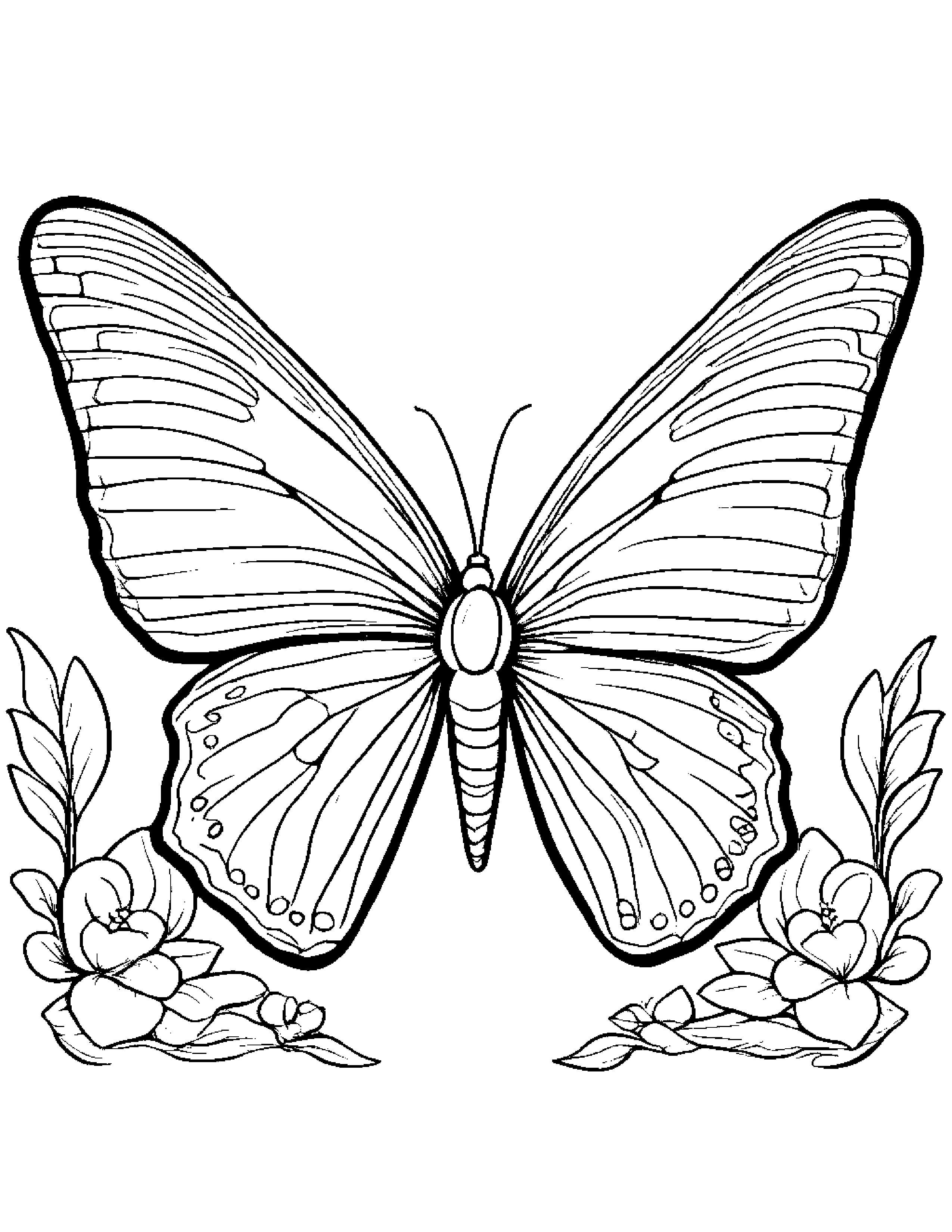Sleepy Butterfly #3 Coloring Page (Free Printable PDF)