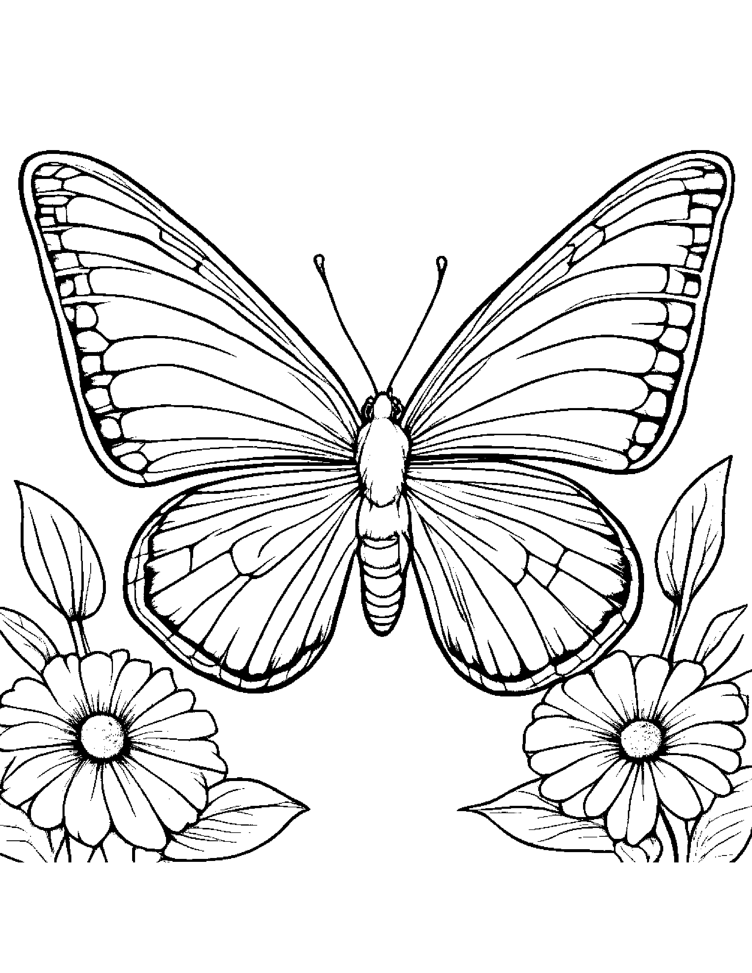 Sleepy Butterfly #4 Coloring Page (Free Printable PDF)