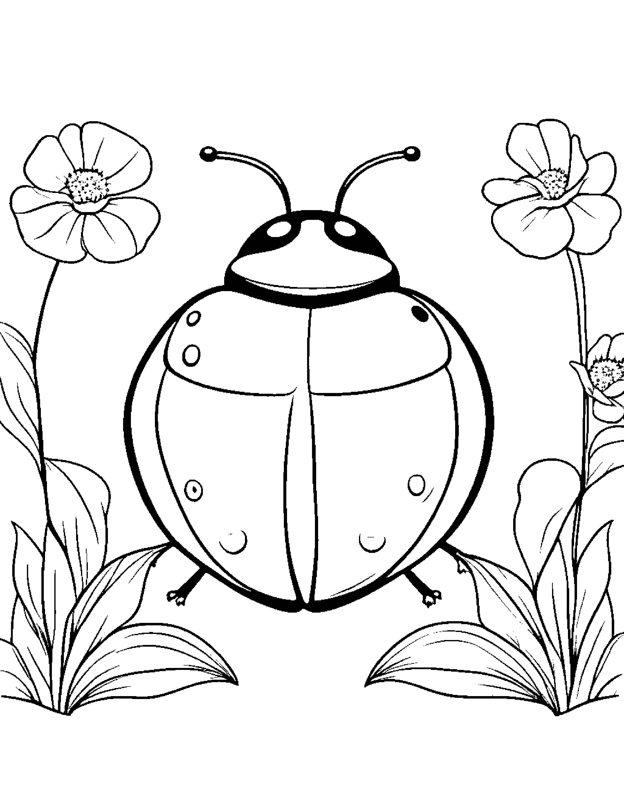 Gentle Ladybug With Scarf Coloring Page (Free Printable PDF)