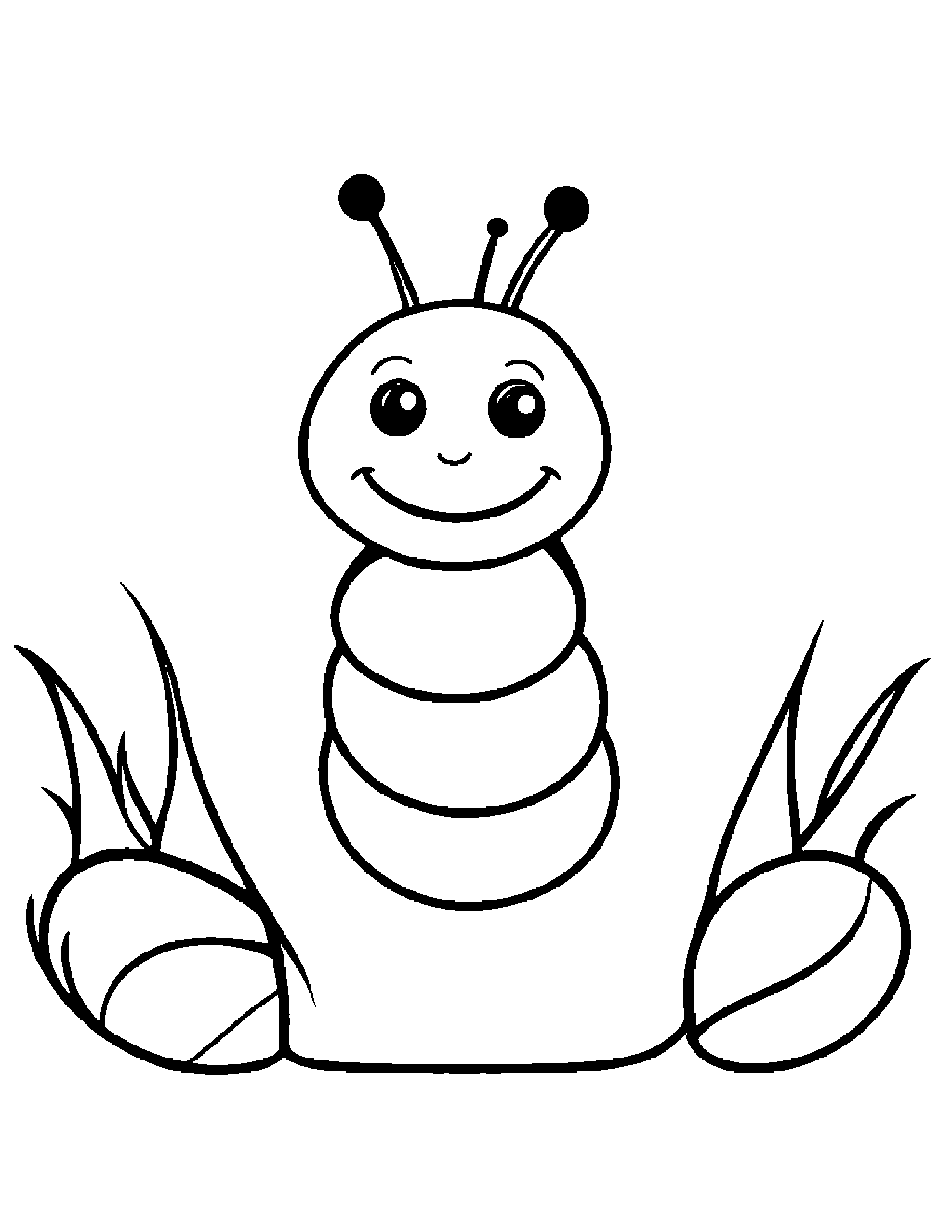 Little Caterpillar With A Star #2 Coloring Page (Free Printable PDF)