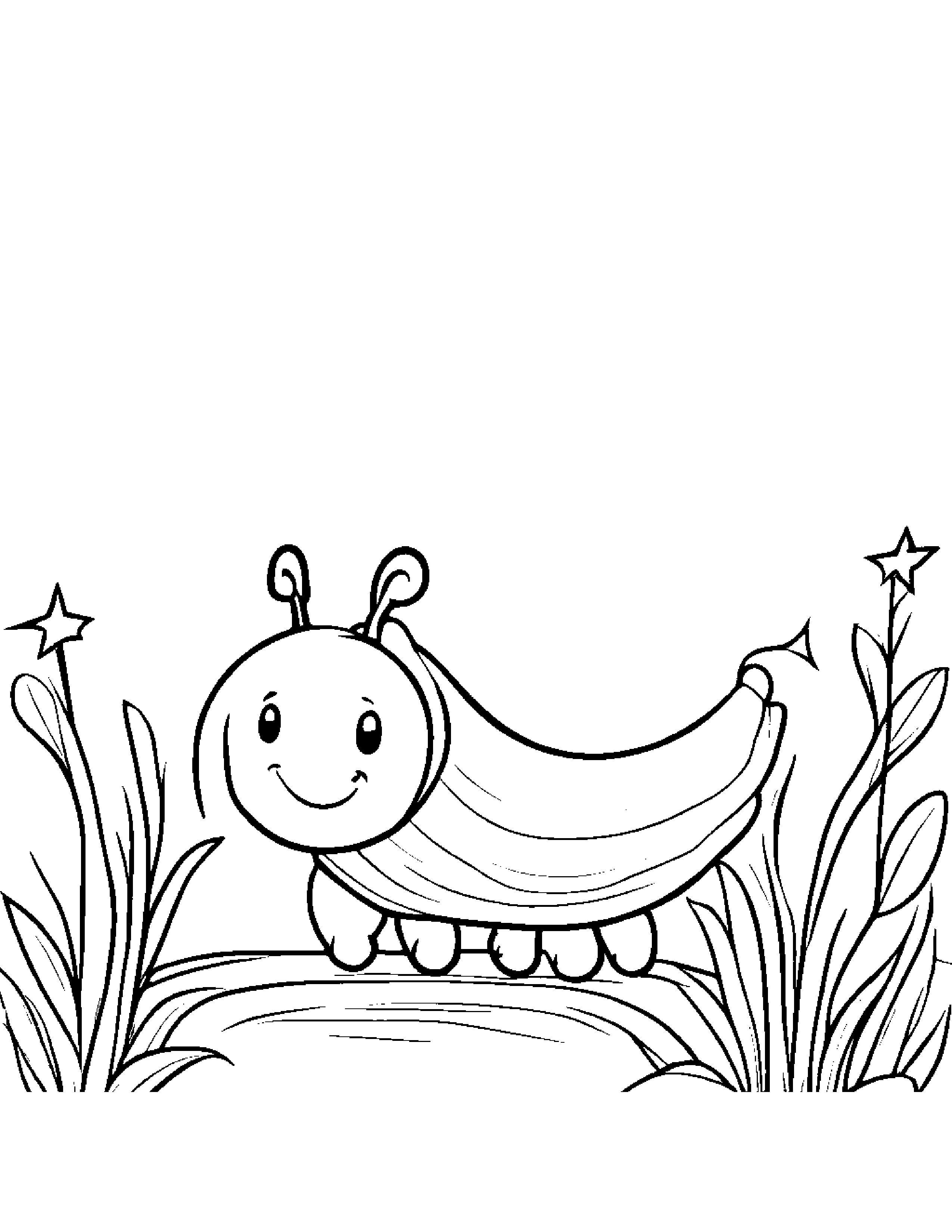 Little Caterpillar With A Star Coloring Page (Free Printable PDF)