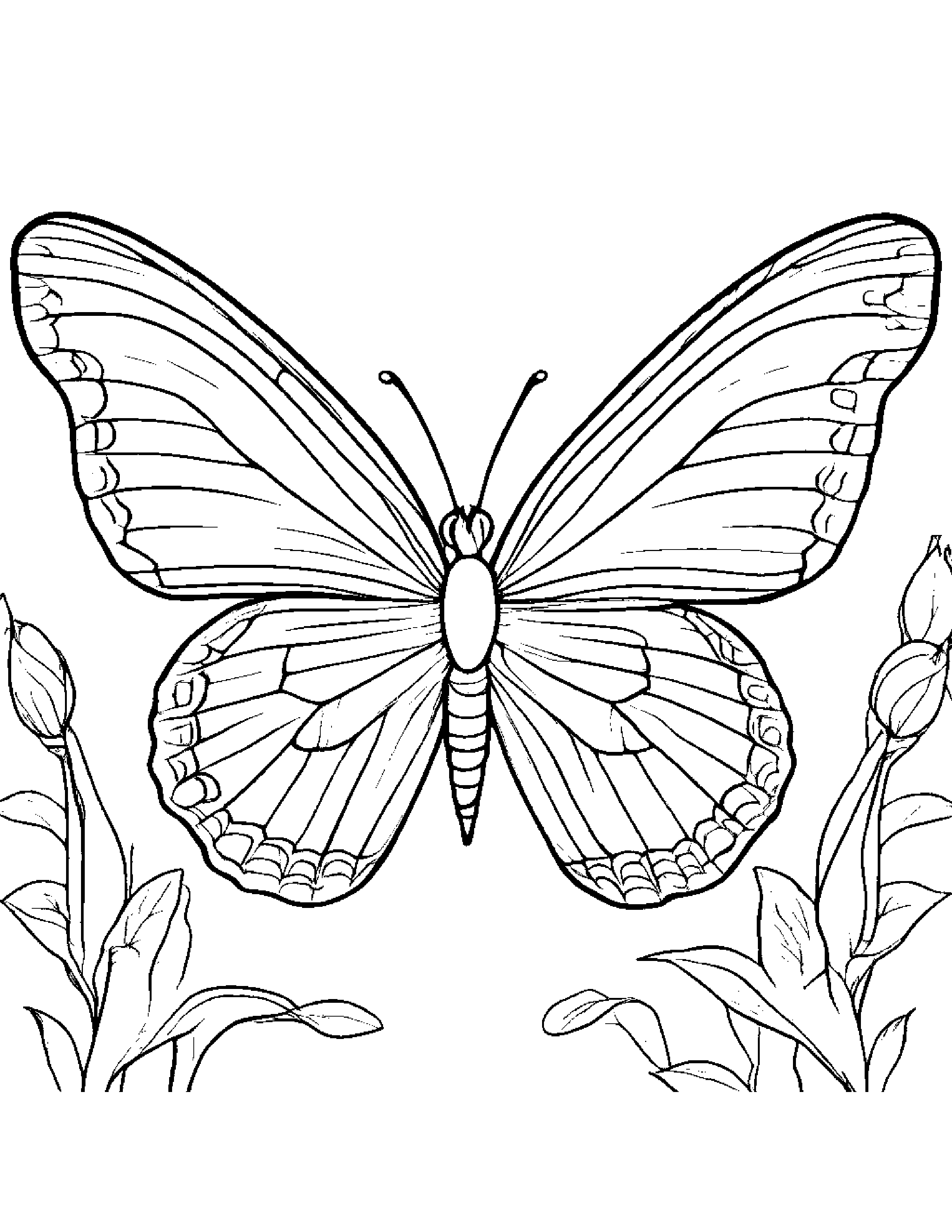 Tiny Butterfly Coloring Page (Free Printable PDF)