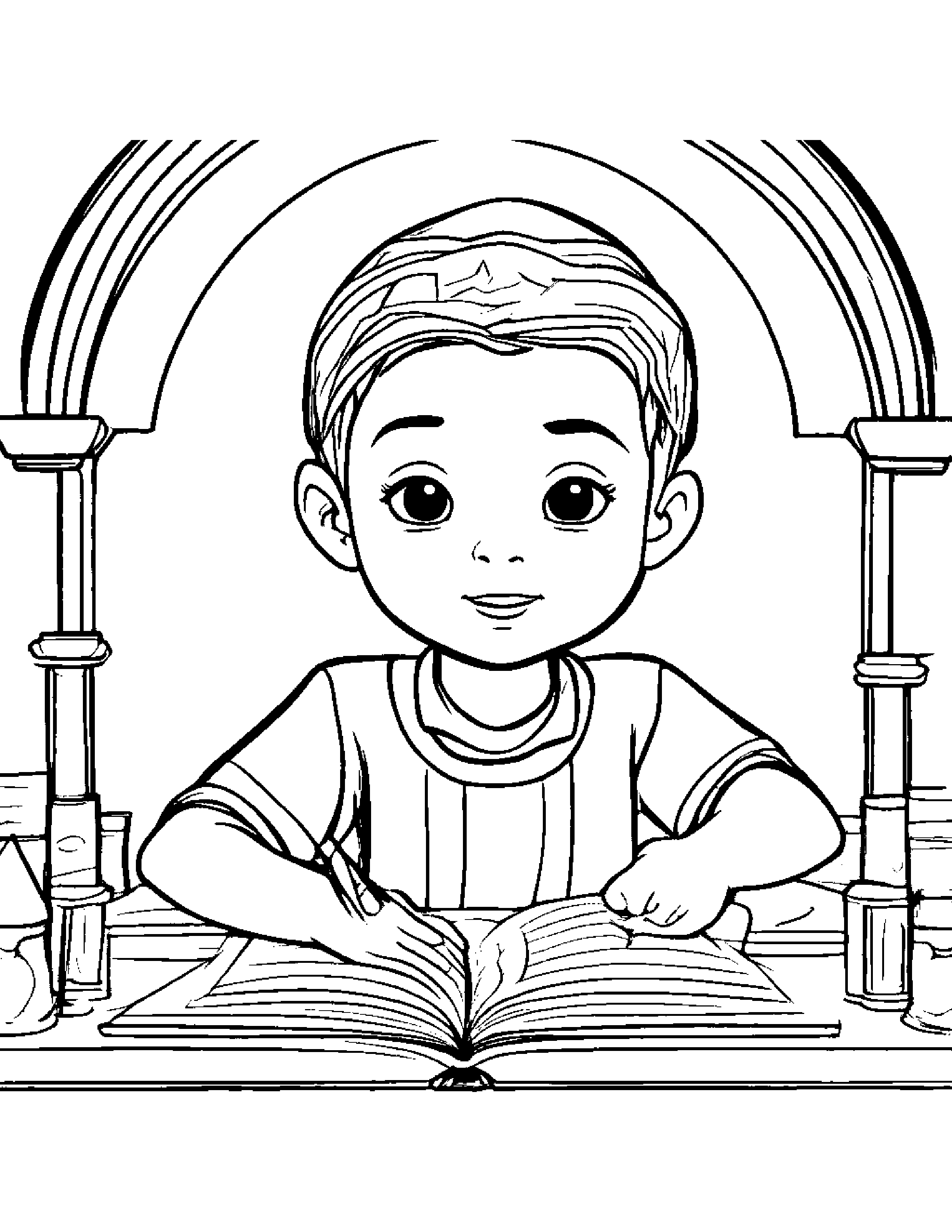 A Boy Playing The Jew Coloring Page (Free Printable PDF)