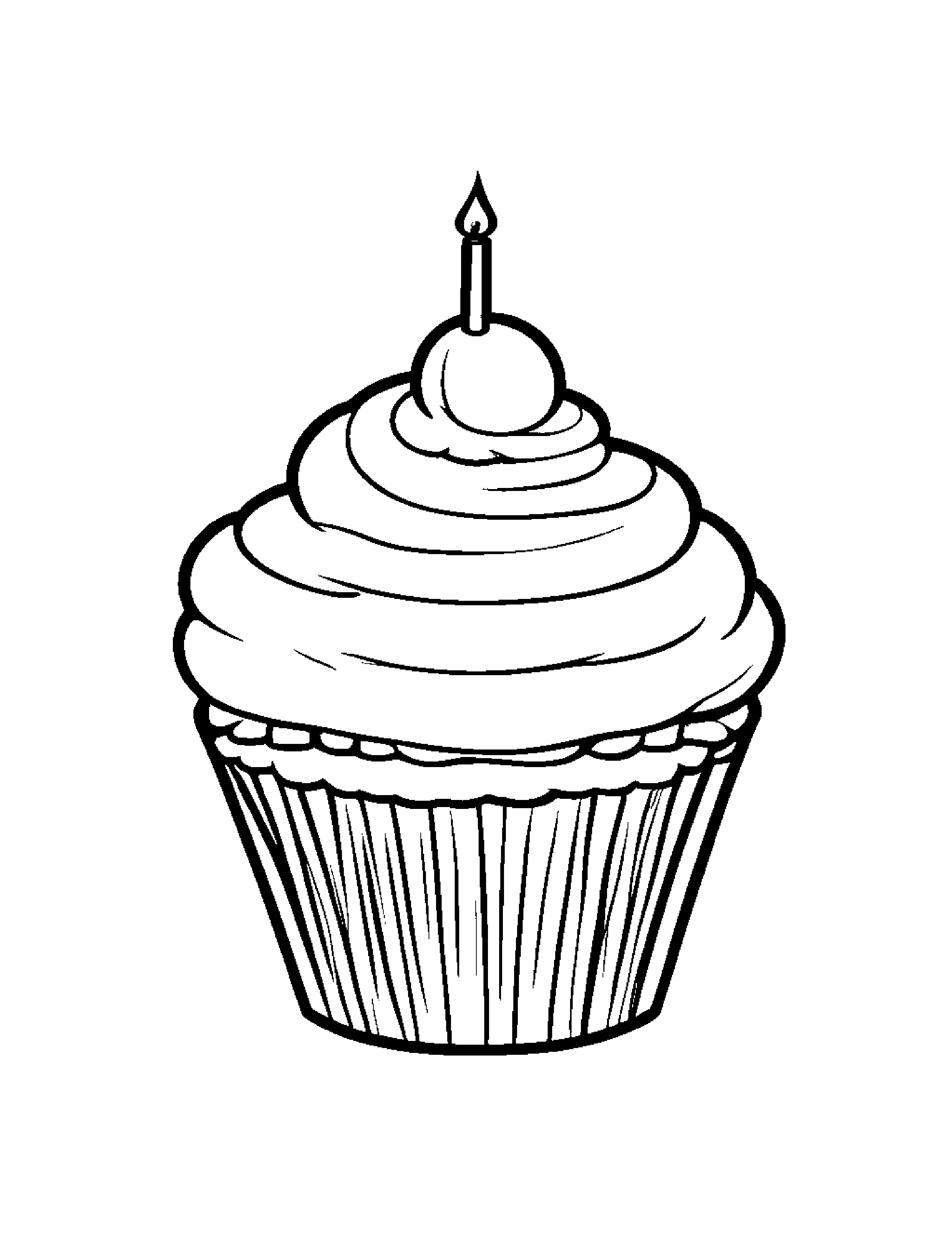 Cupcake With Balloon Coloring Page (Free Printable PDF)