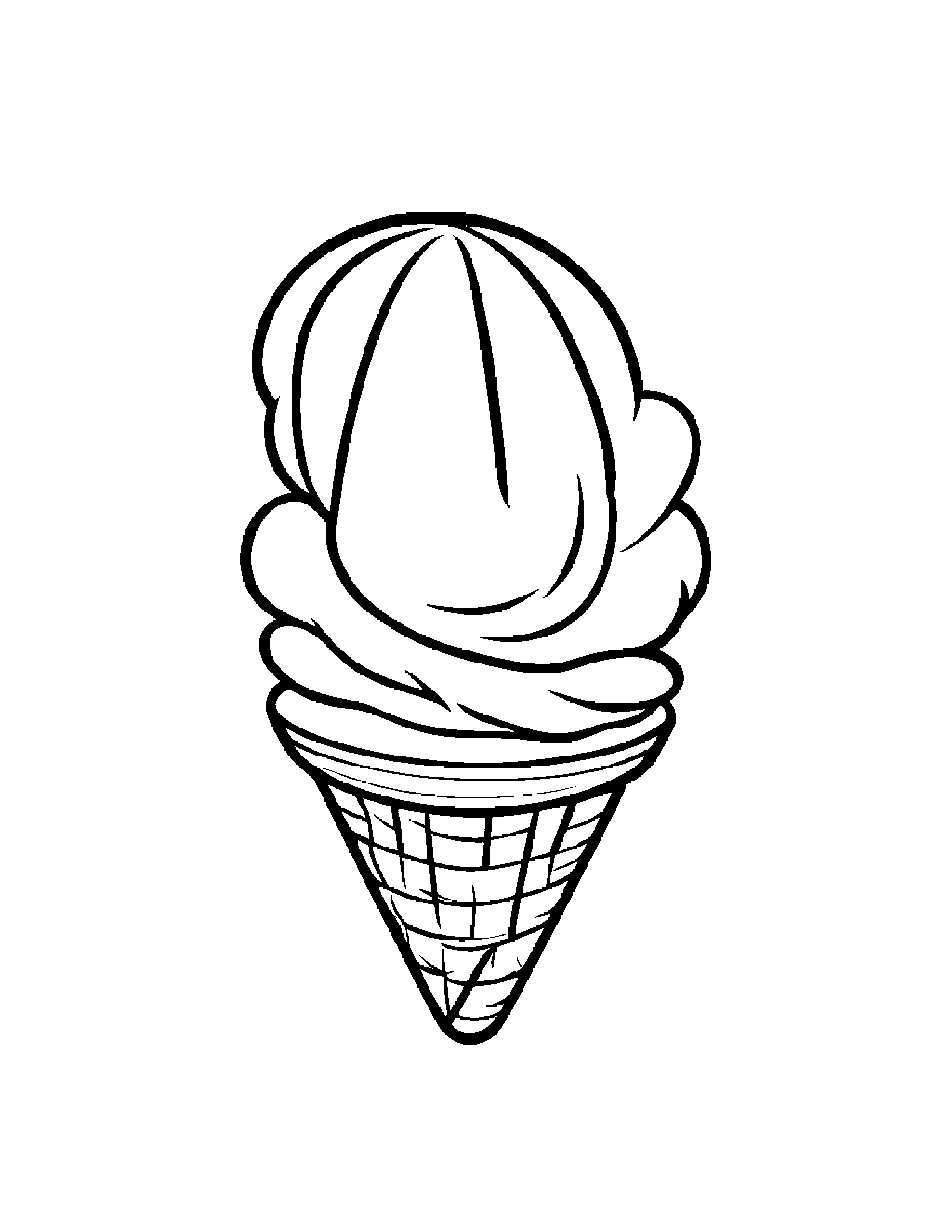Tiny Ice Cream Cone With Balloon #2 Coloring Page (Free Printable PDF)