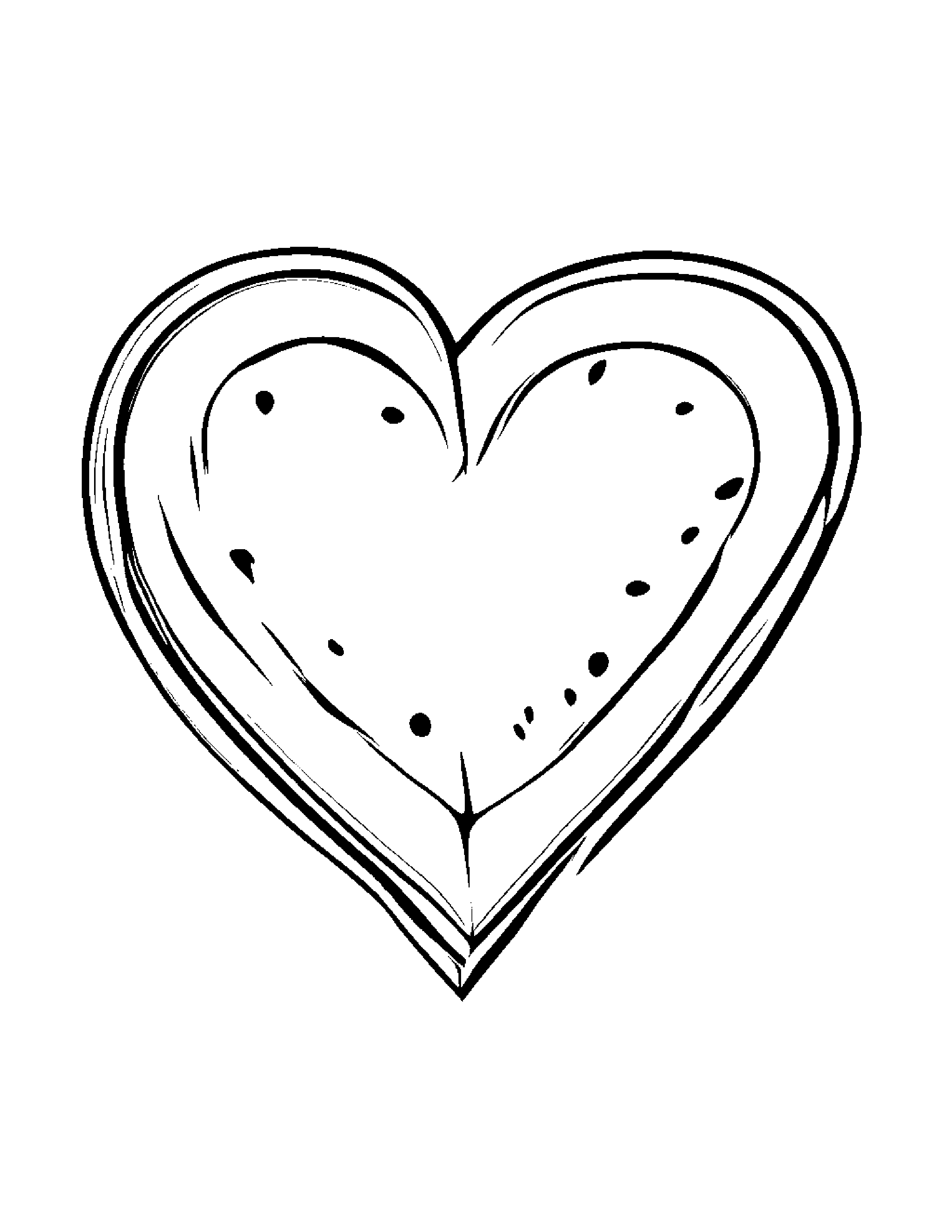 Watermelon Slice Hugging A Heart #2 Coloring Page (Free Printable PDF)