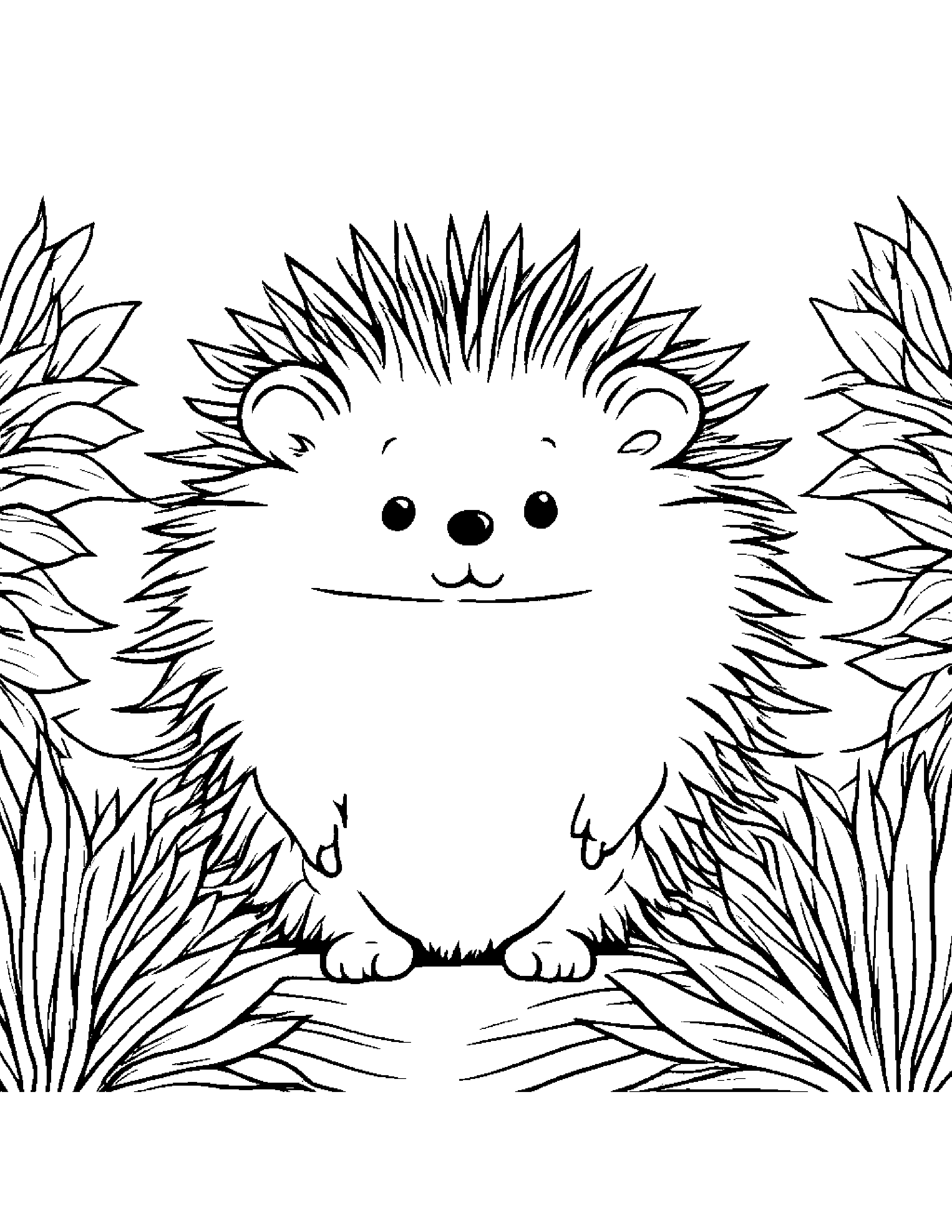 Happy Hedgehog Coloring Page (Free Printable PDF)