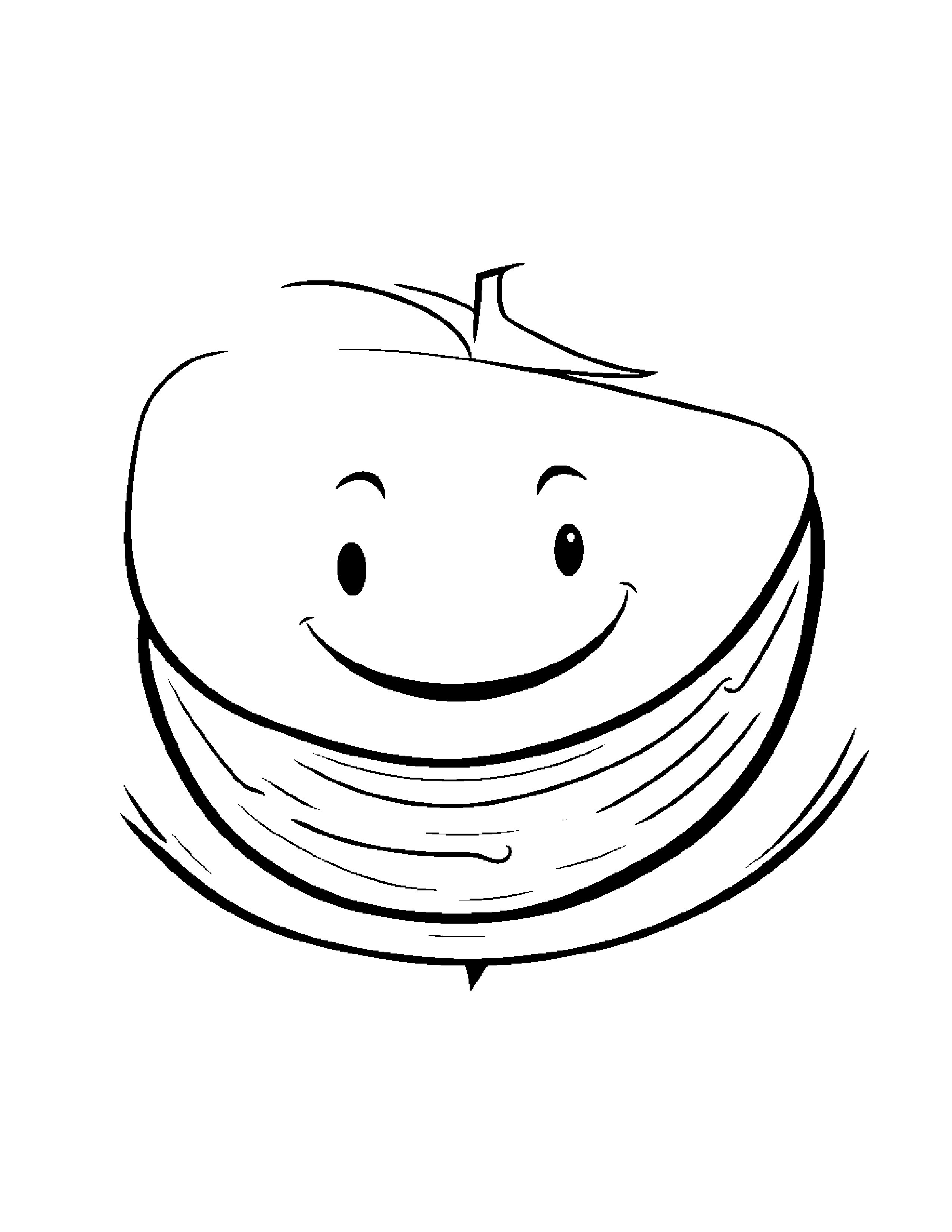 Smiling Watermelon Slice Reading A Book #2 Coloring Page (Free Printable PDF)