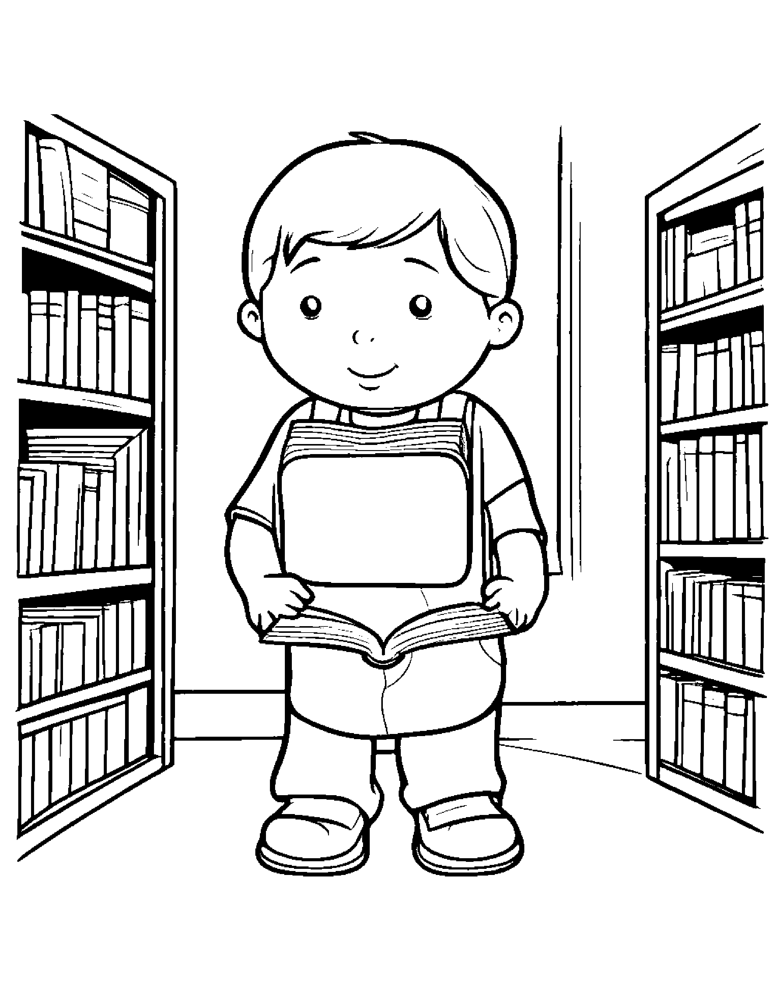 Backpack Reading A Storybook #2 Coloring Page (Free Printable PDF)